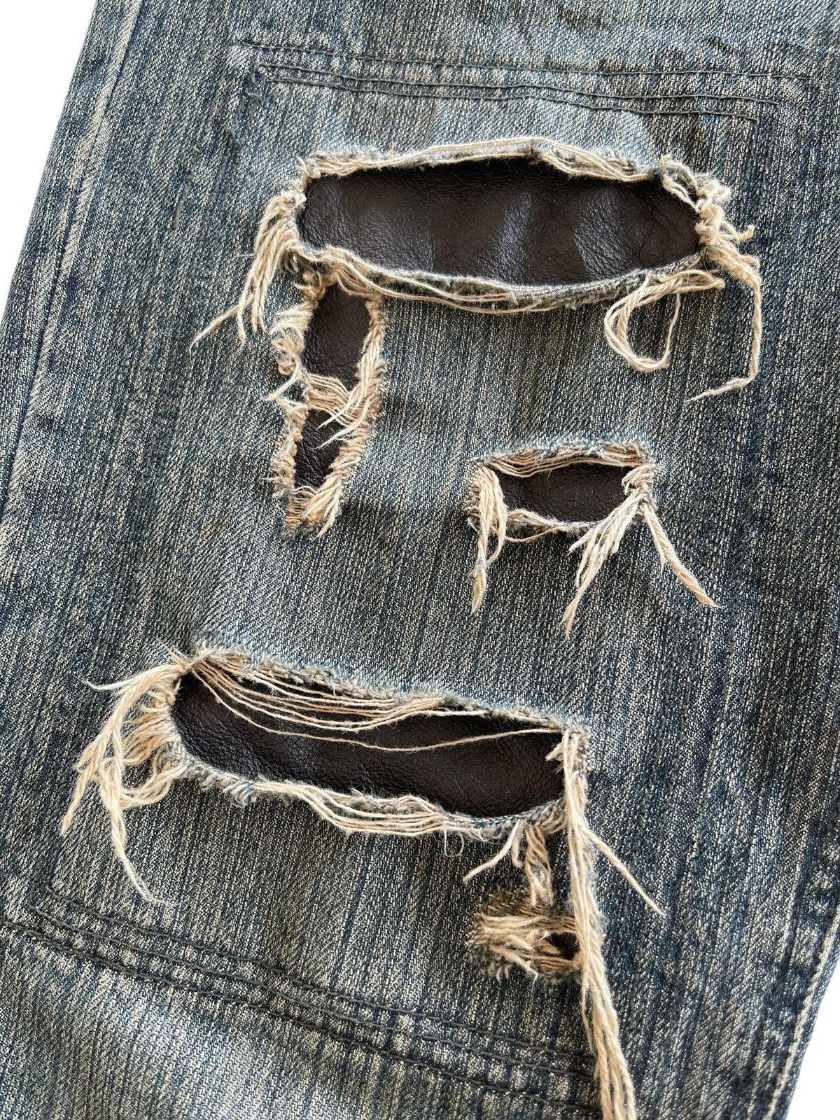 Japanese Brand Crazy Distressed Patchwork Flare Denim Size US 34 / EU 50 - 13 Thumbnail