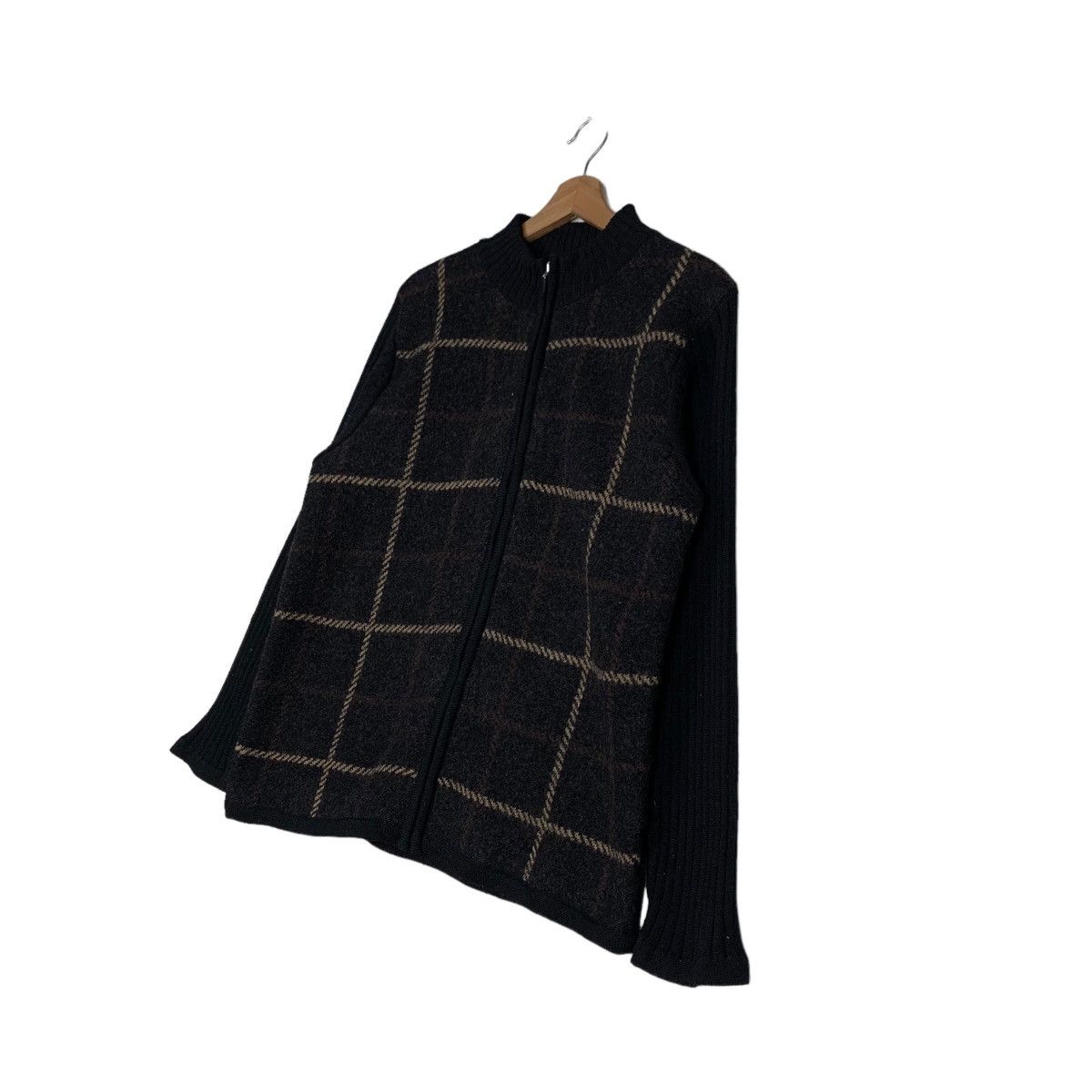 Japanese Brand GIVORS Checked Tartan Wool Jacket Knitted Sleeve #0099-C6 Size US L / EU 52-54 / 3 - 2 Thumbnail