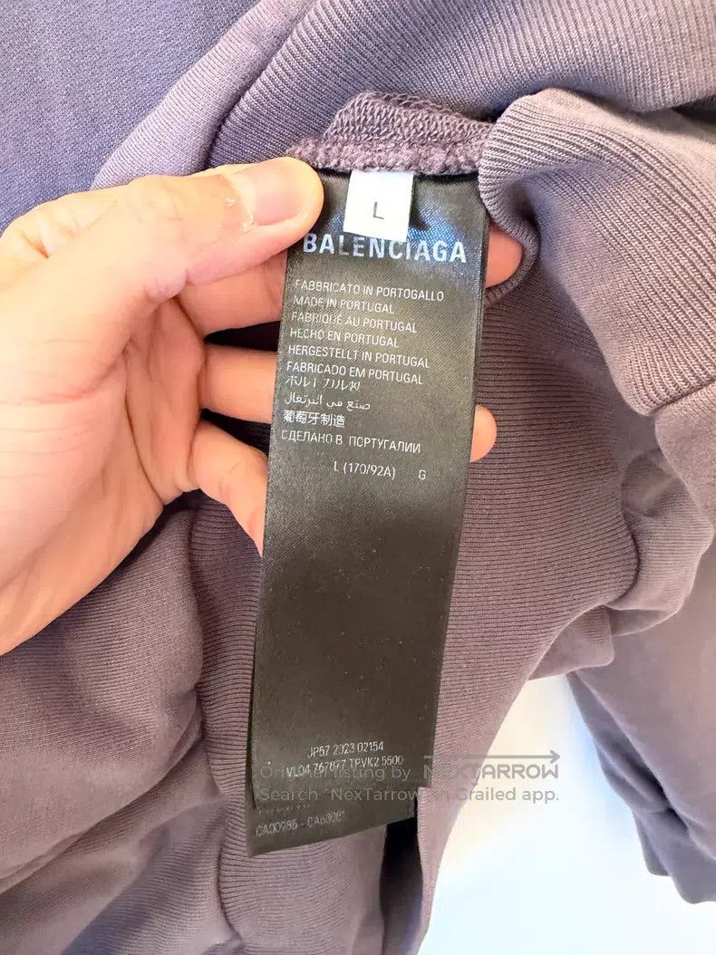 Balenciaga Balenciaga Distressed Gradient Purple Hooded Sweatshirt Size US L / EU 52-54 / 3 - 4 Thumbnail