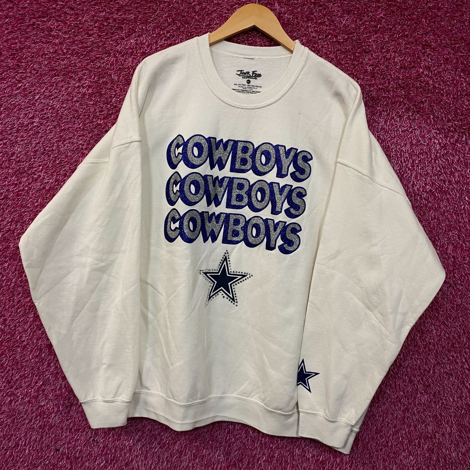 Junk Food Junk Food Clothing Dallas Cowboys Repeat Bling Glitter Crewn Size US XXL / EU 58 / 5 - 3 Thumbnail