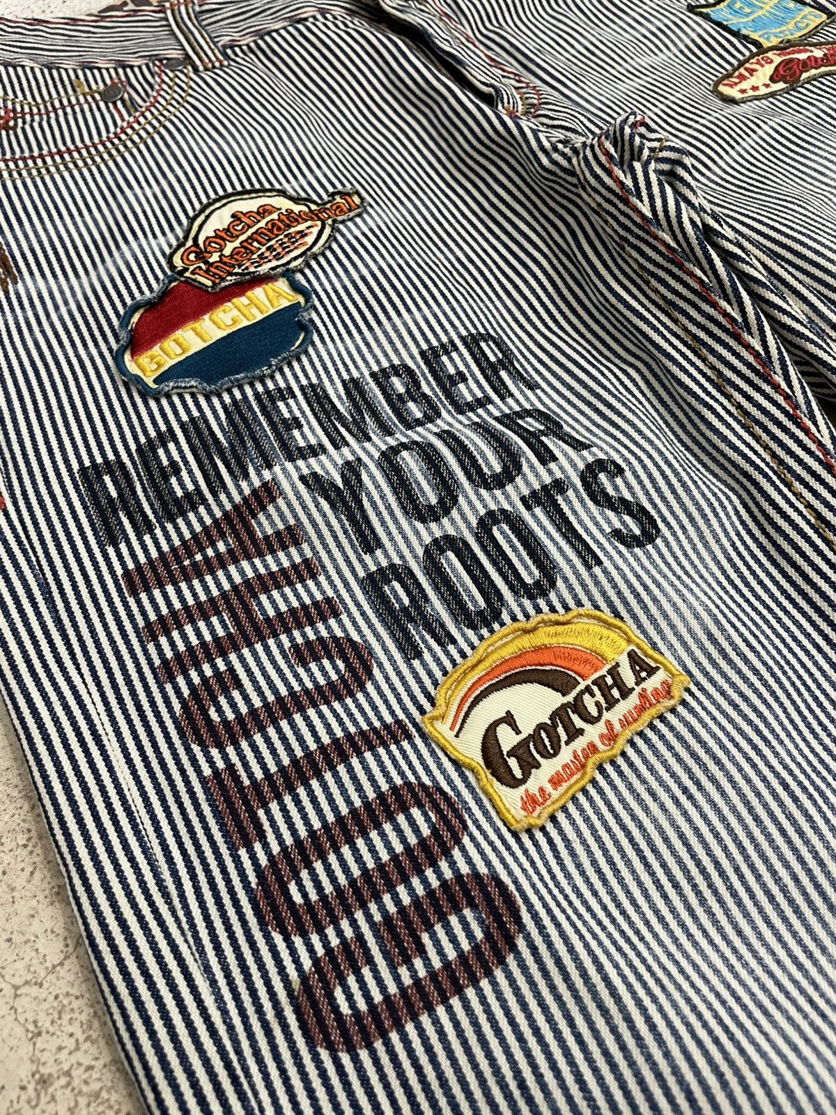 Gotcha Gotcha Surfwear Patches Distressed Design Wording Y2k Clone Size US 31 - 6 Thumbnail