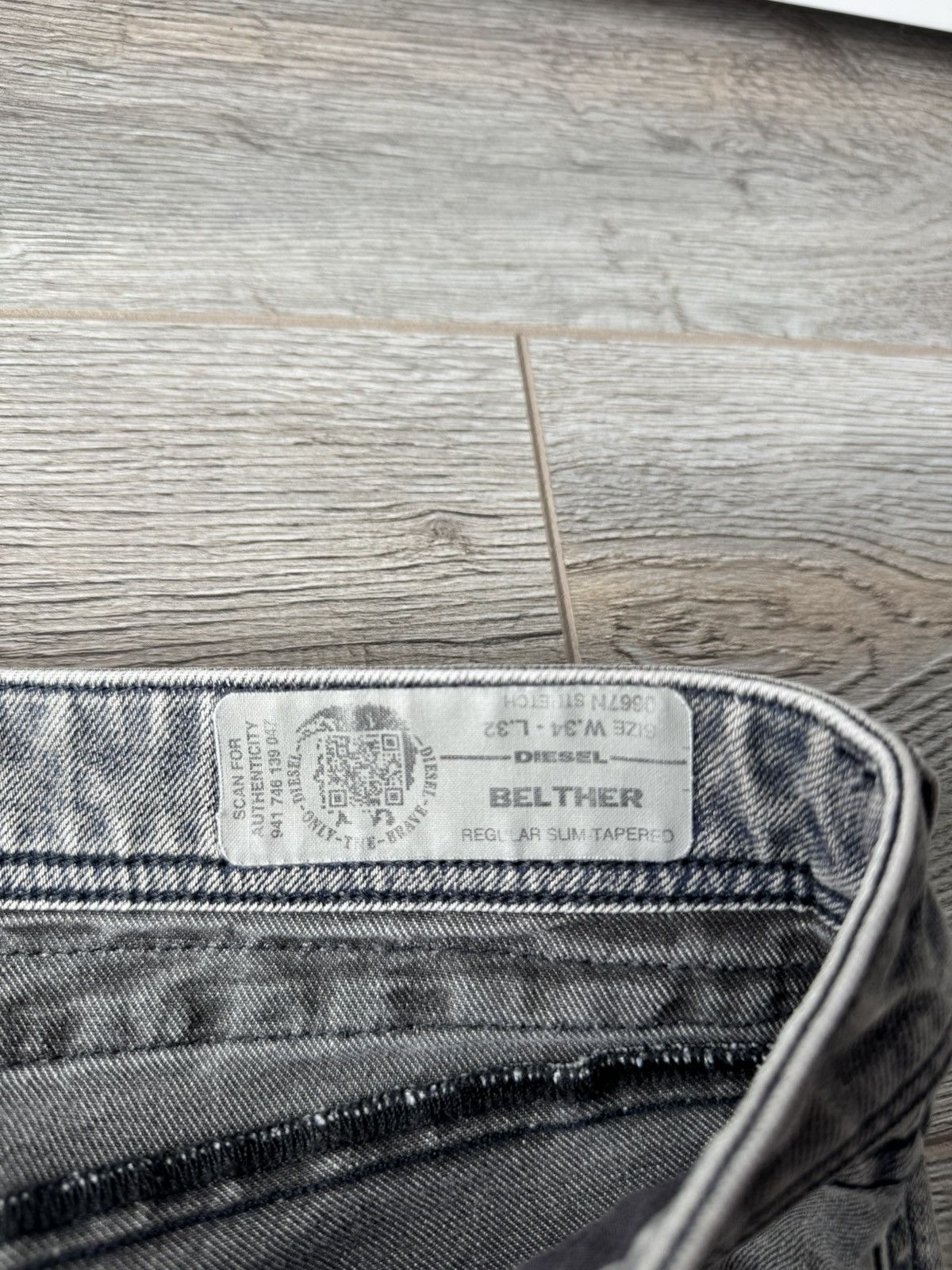 Diesel Diesel Belther Gray Mens Jeans Made in Italy Size US 34 / EU 50 - 10 Thumbnail
