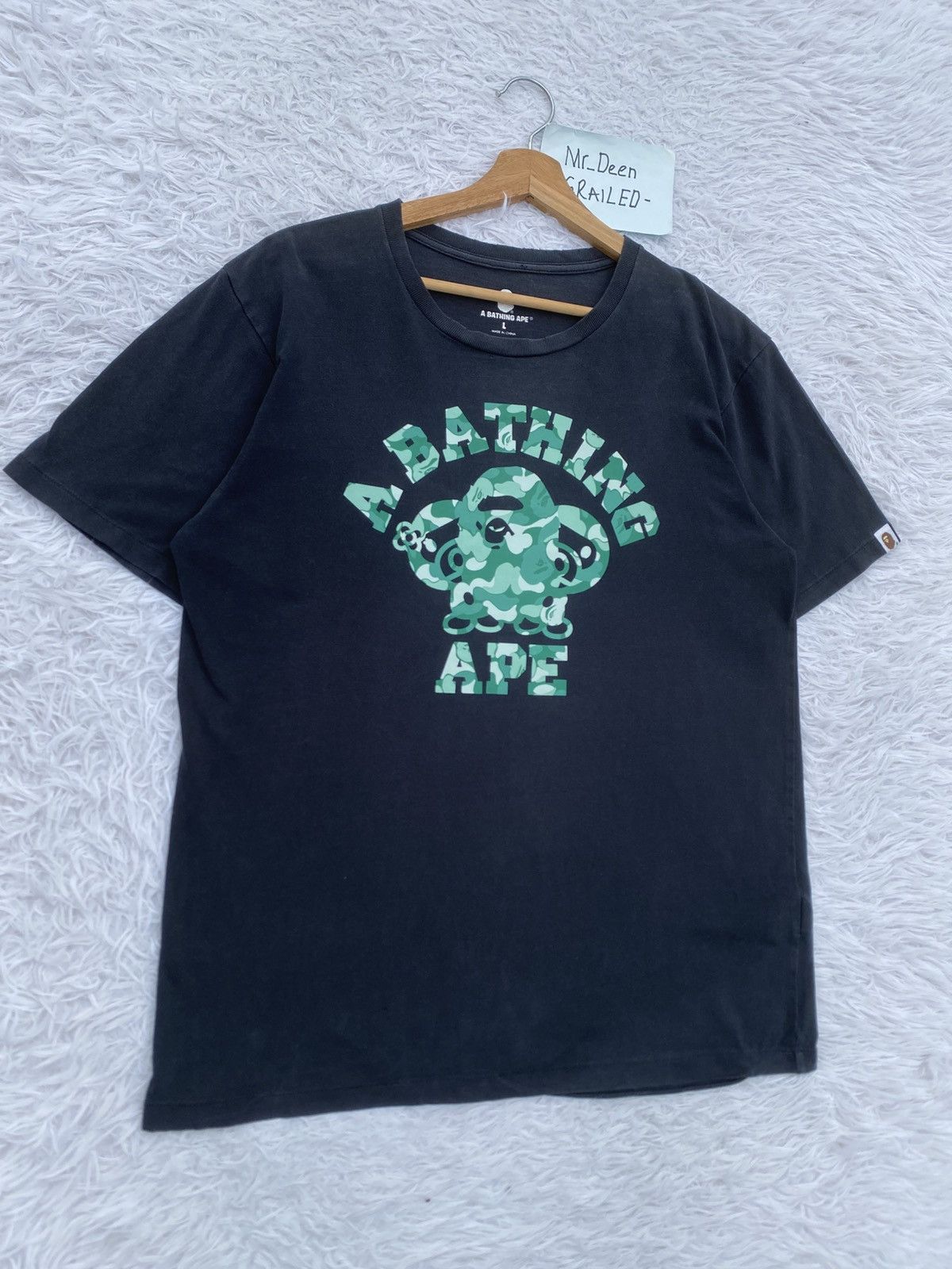 Bape Rare Vintage A Bathing Ape BAPE Camo College Logo Tshirt Size US L / EU 52-54 / 3 - 3 Thumbnail