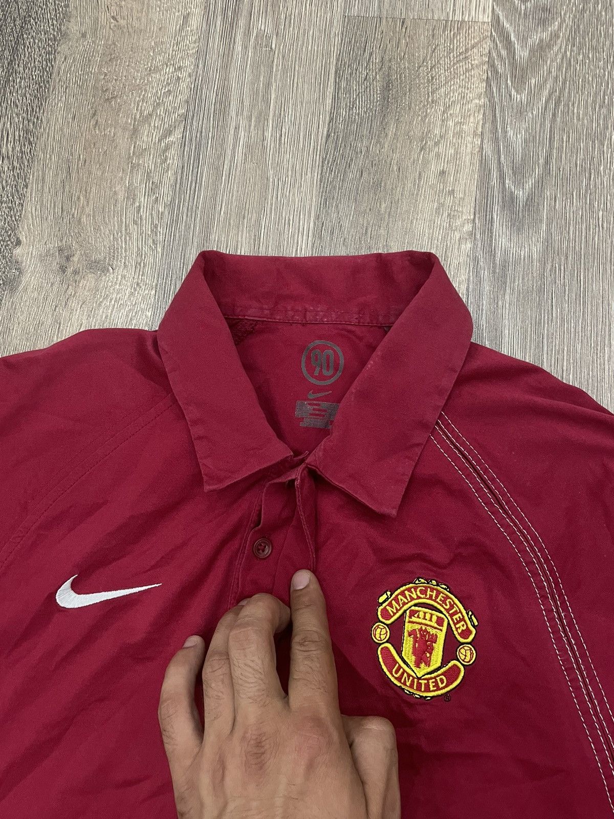 Nike × Vintage Vintage Nike Total 90 FC Manchester United Polos Tee Shirt Size US L / EU 52-54 / 3 - 10 Thumbnail