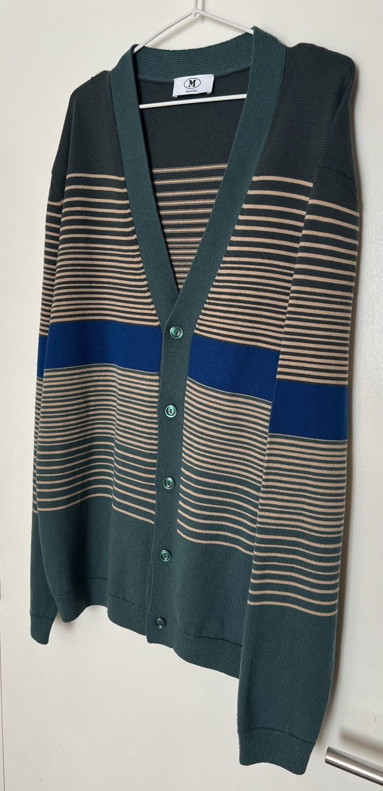 Missoni MISSONI Wool Striped Cardigan Multicolour Green Large Men L Size US L / EU 52-54 / 3 - 1 Thumbnail