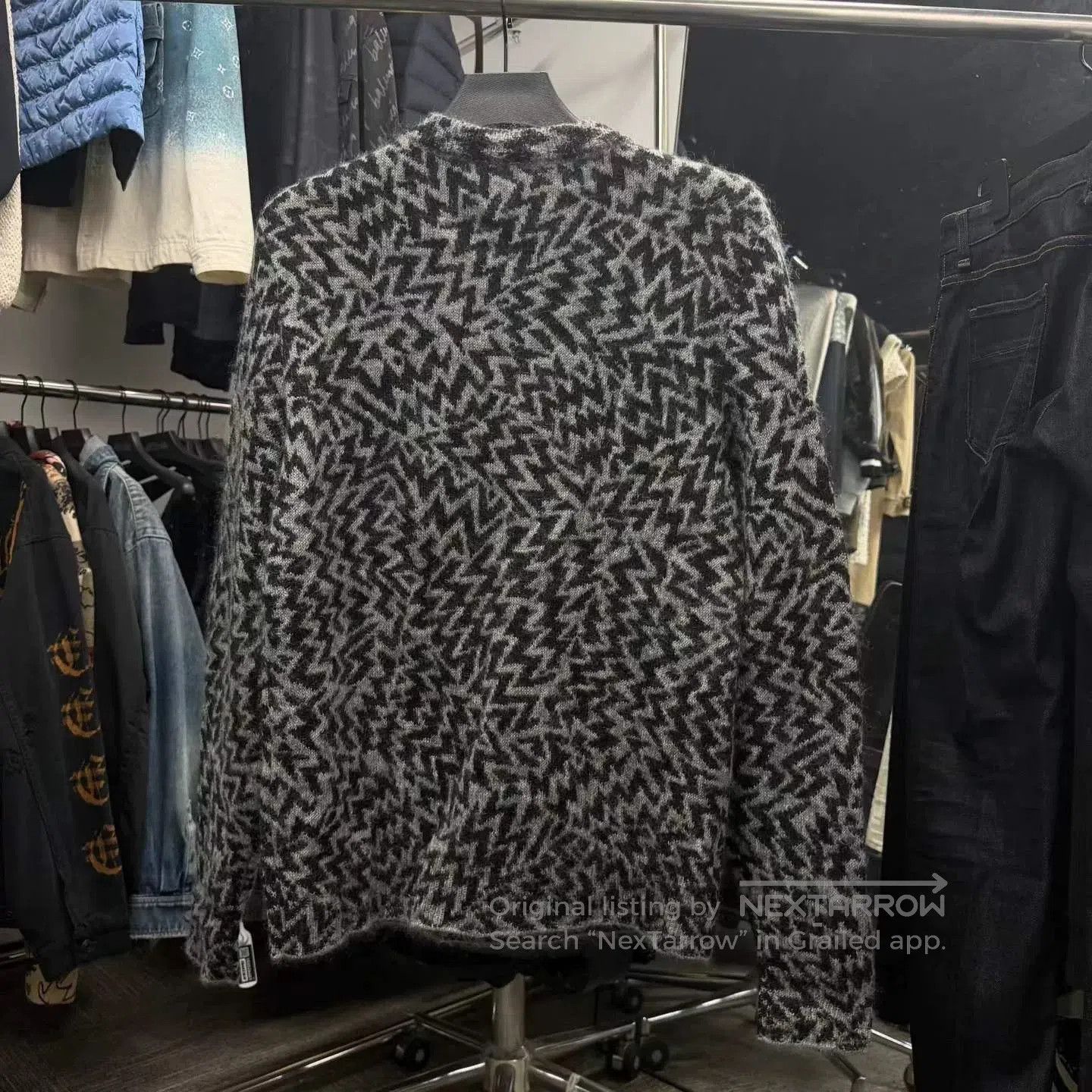 Saint Laurent Paris Saint Laurent Gray Black Crew Neck Sweater. Size US S / EU 44-46 / 1 - 2 Thumbnail