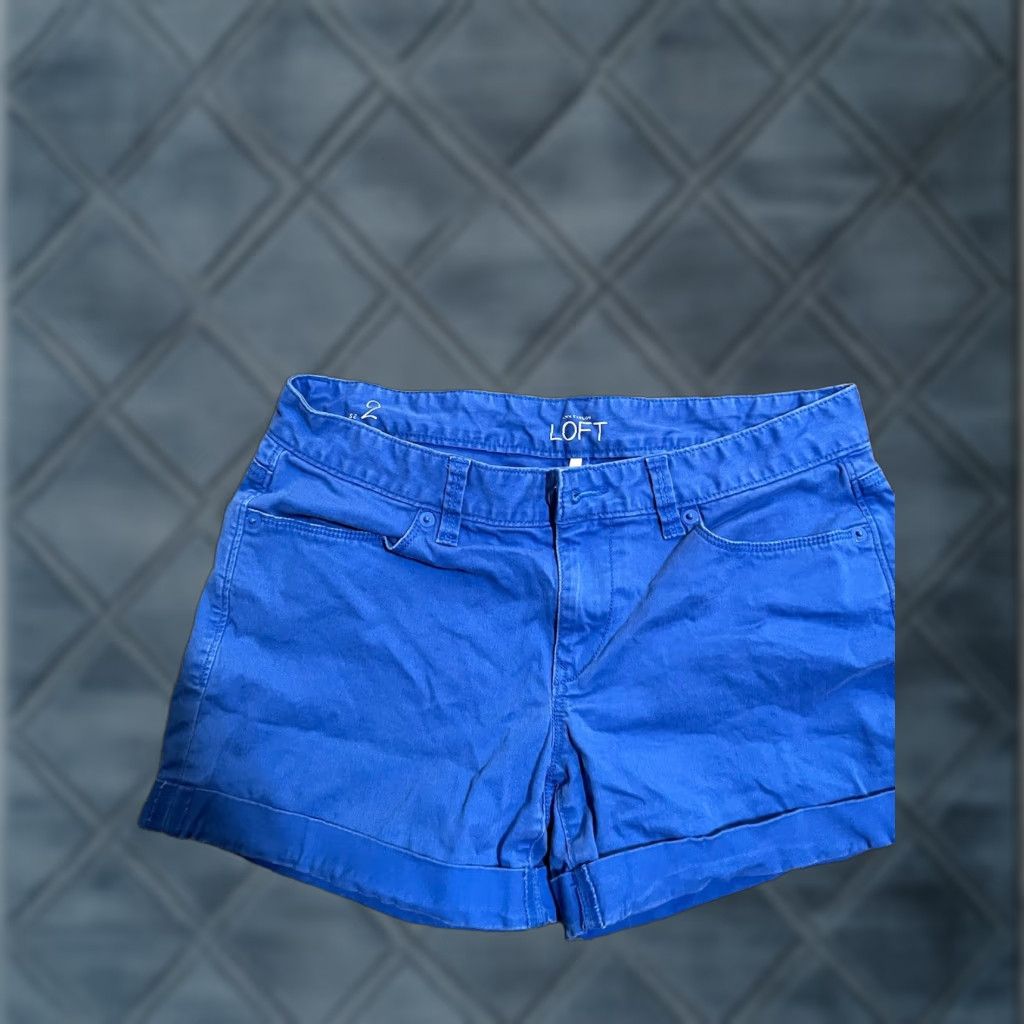 Loft WOMENS LOFT Shorts 2 Blue Twill Chino Colorful Size 26" / US 2 / IT 38 - 1 Thumbnail