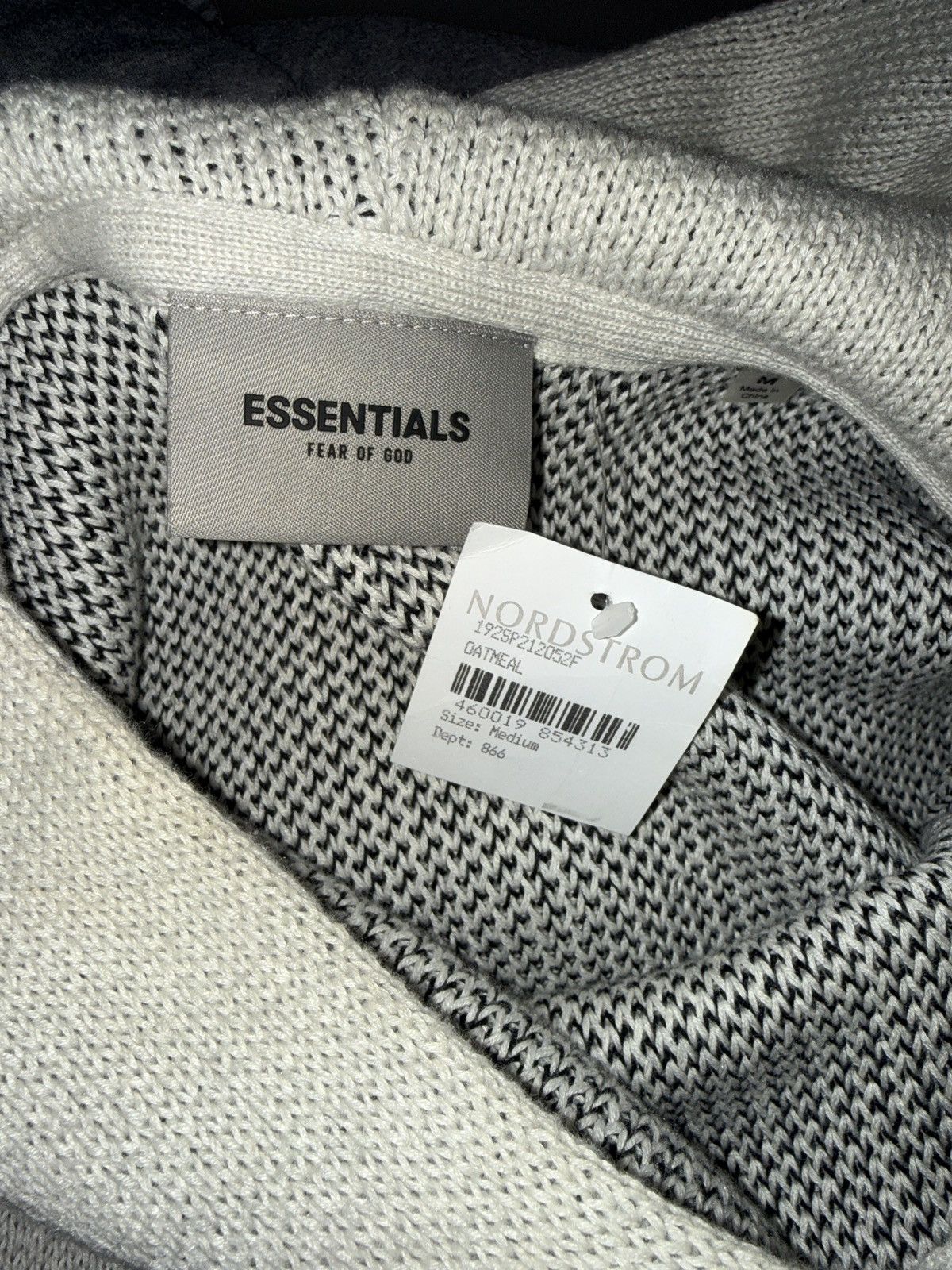 Fear of God Essentials Oatmeal Knit Hoodie Size M Size US M / EU 48-50 / 2 - 6 Thumbnail