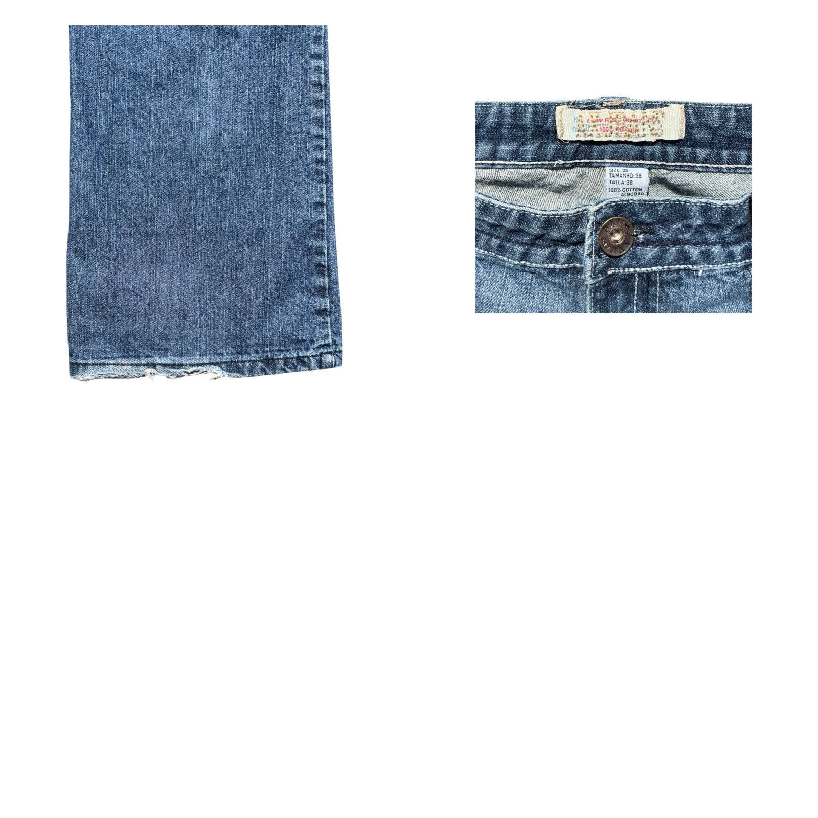 Alfani VINTAGE Alfani Jeans Bootcut Distressed Embroidered Le Fleur Low Rise Sz 38 Women Blue 90s Y2K Size 26" / US 2 / IT 38 - 9 Thumbnail