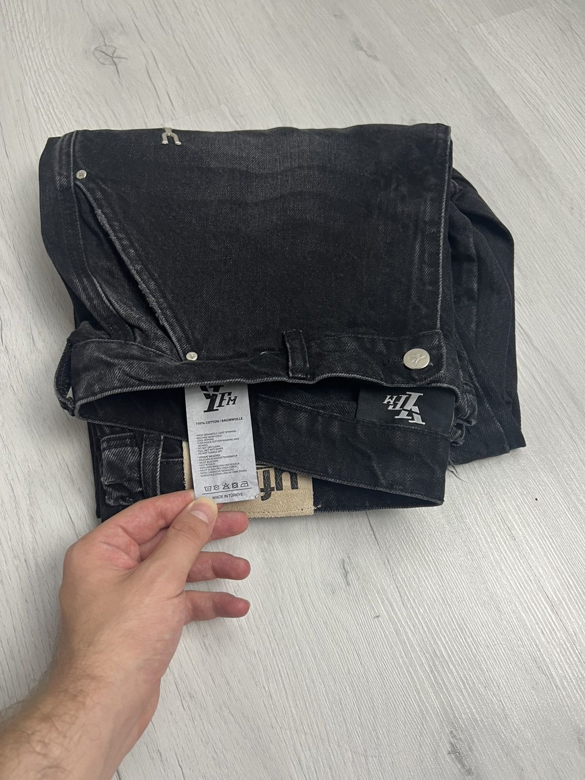 Designer YFM Denim Jeans Black Size US 32 / EU 48 - 7 Thumbnail