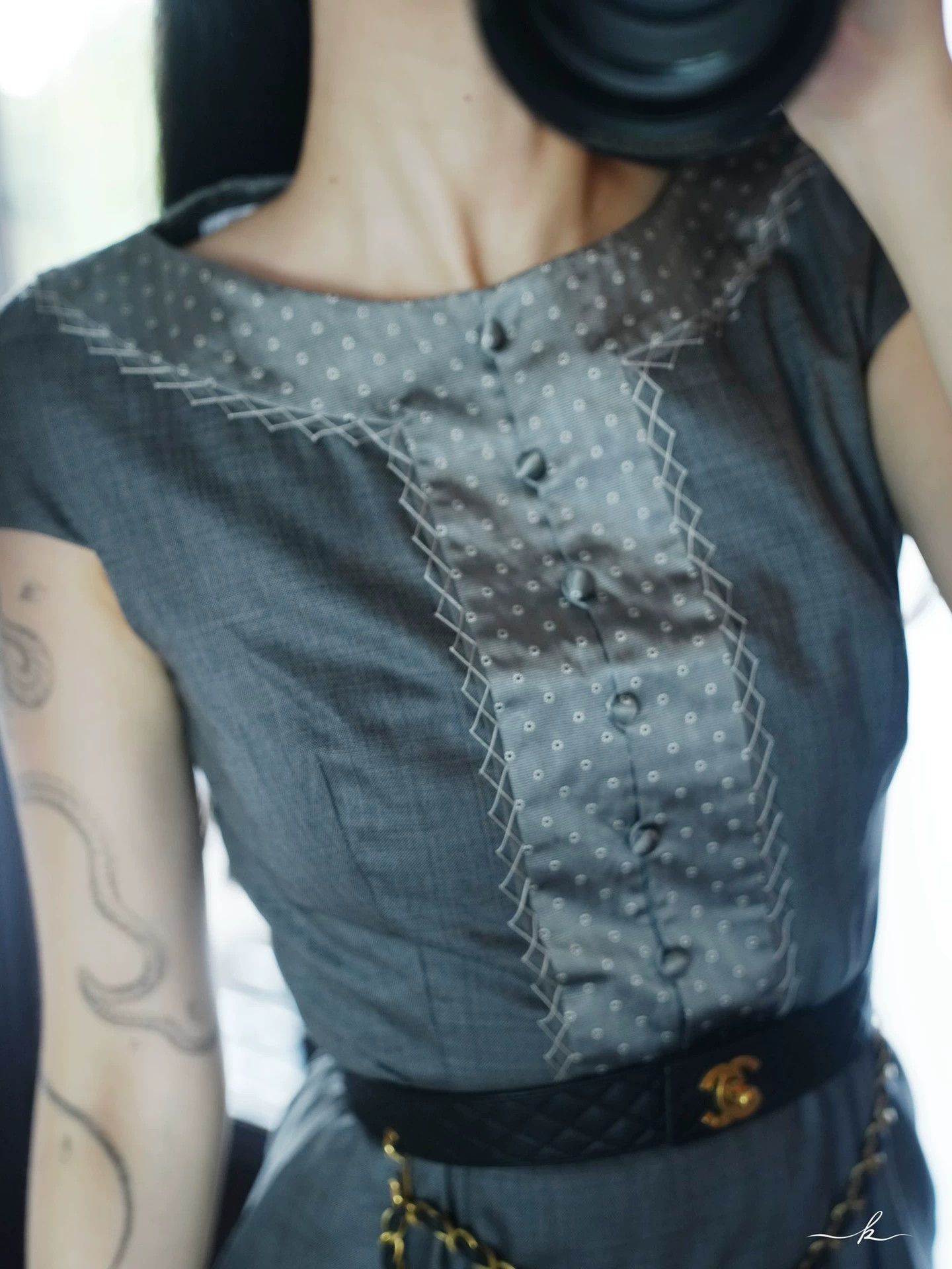 Dior Dior John Galliano Gray Wool Bodycon Dress fr38 Size S / US 4 / IT 40 - 7 Thumbnail