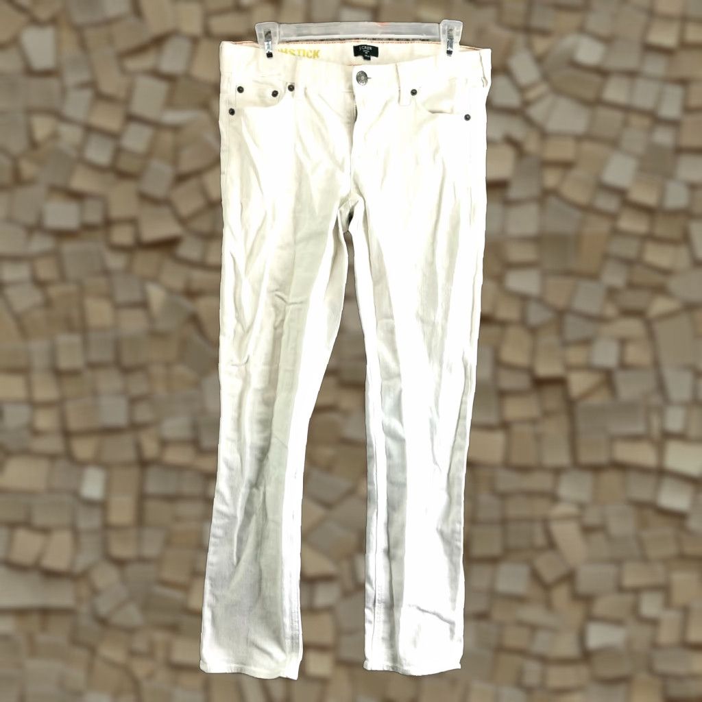 J.Crew J.Crew Matchstick Womens Size 28 Mid Rise Straight Leg White Denim Jeans Jeans Womens 28 White Denim Size 28" / US 6 / IT 42 - 1 Thumbnail