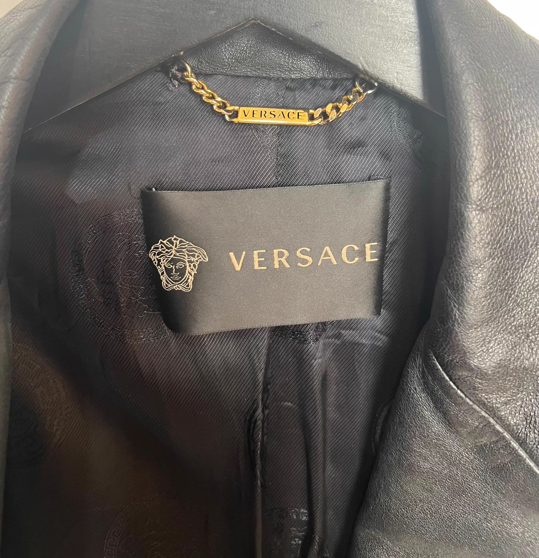 Versace Versace Baroque Medusa Embossed Leather Blazer 48 Size 48S - 6 Thumbnail
