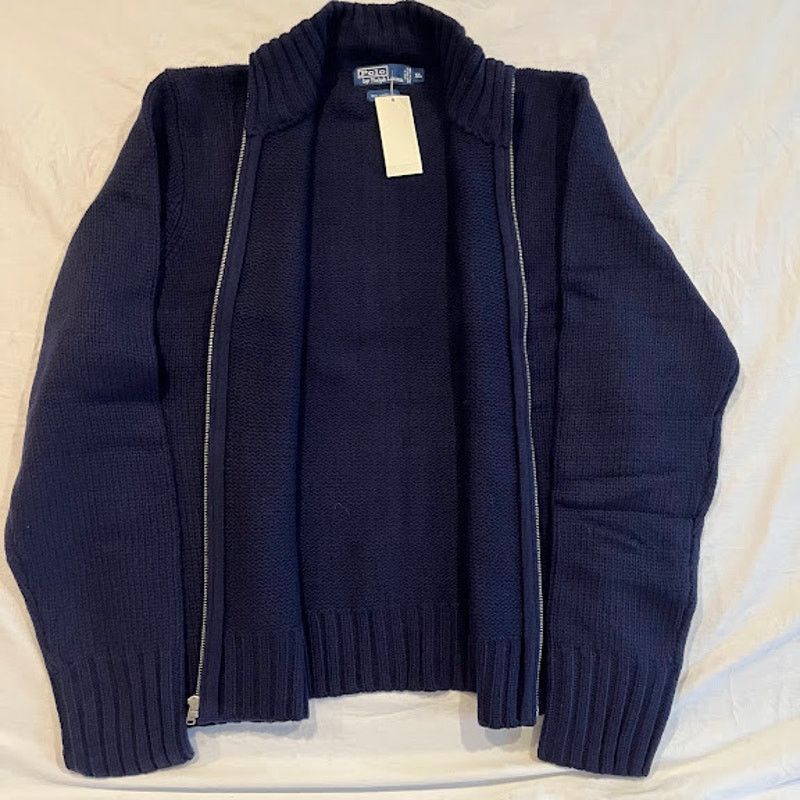 Polo Ralph Lauren NWT VTG NOS Polo Ralph Lauren Wool Mock Full Zip Sweater Size US XL / EU 56 / 4 - 2 Thumbnail