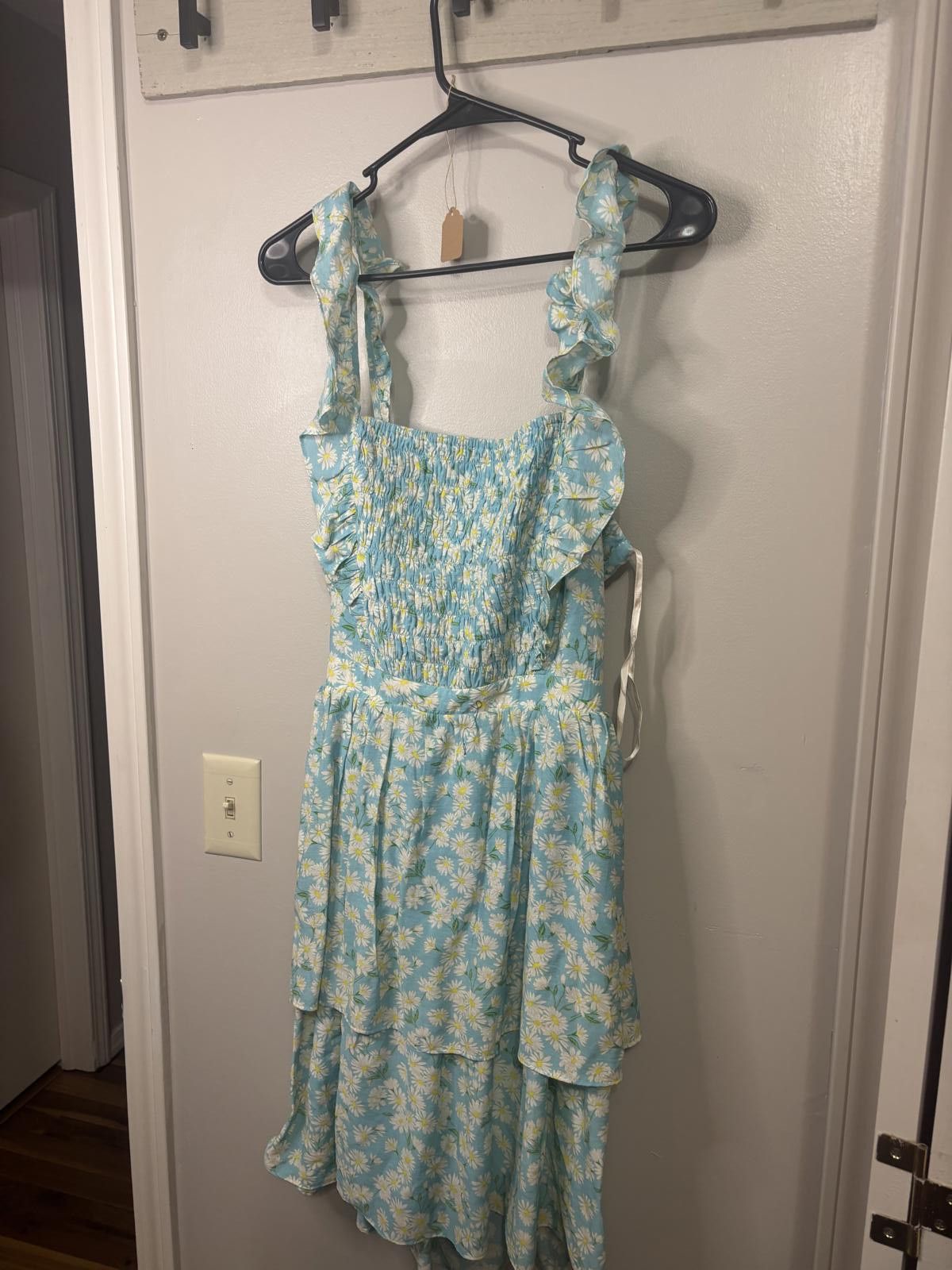 Designer BCBG Generation Retro Floral Ruffle Dress - Size L Size L / US 10 / IT 46 - 1 Thumbnail