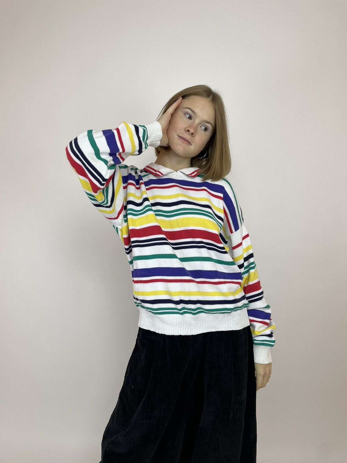 Japanese Brand × Vintage Talbots PETITES Vintage Knit Cotton Polo shirt Long sleeve Size L / US 10 / IT 46 - 2 Thumbnail