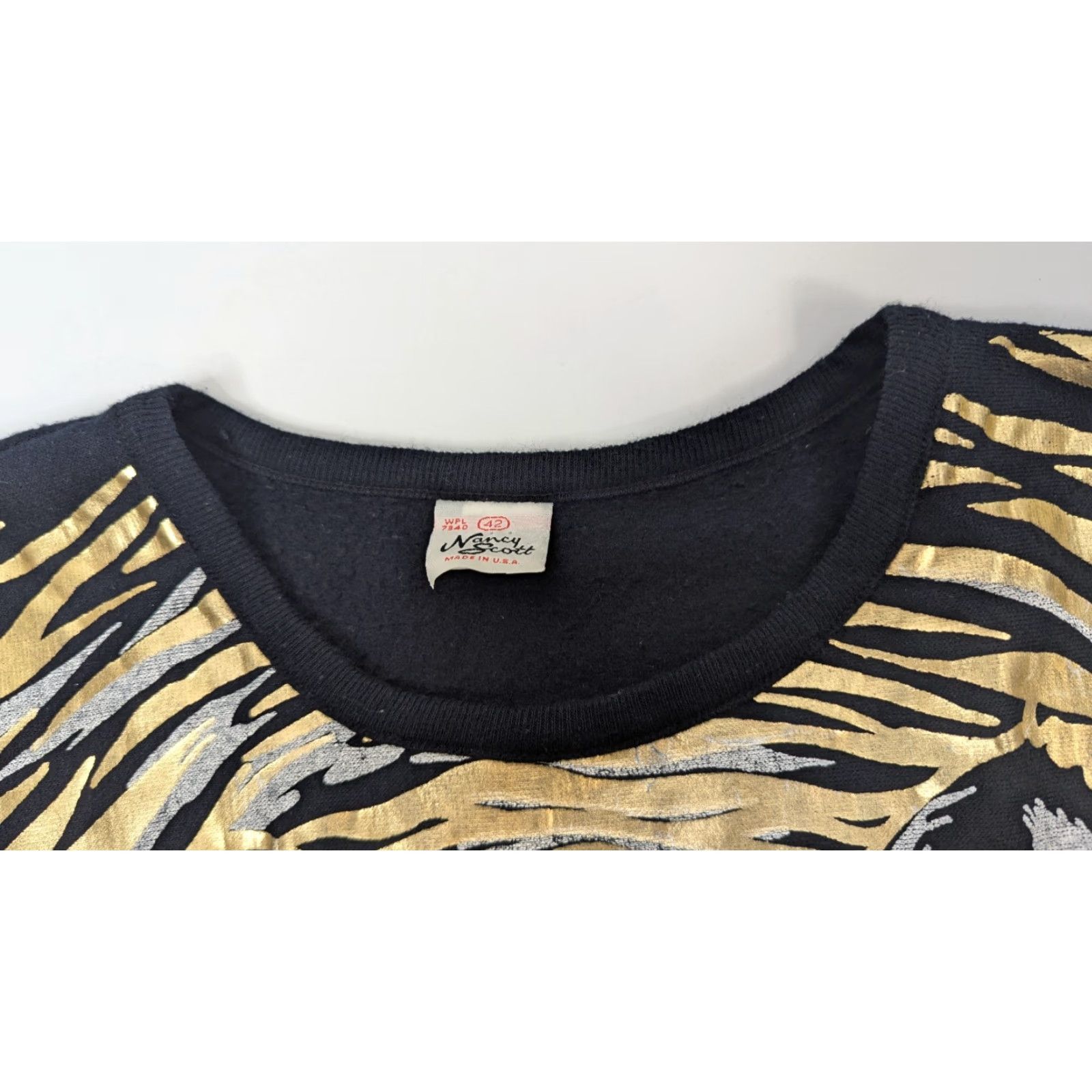 Vintage VINTAGE Nancy Scott Sweater Black 42 Womens Crew Neck Long Sleeve Cable-Knit Acrylic USA Fall 90s Graphic Print Mens Size M / US 6-8 / IT 42-44 - 7 Thumbnail