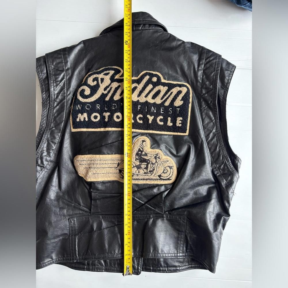 Vintage Indian Motorcycle Leather Jacket Vest Size L