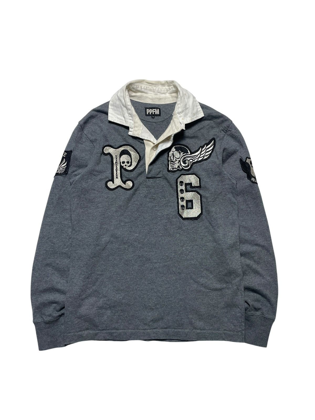 PPFM PPFM Skull Patch Longsleeve Polo Size US M / EU 48-50 / 2 - 1 Thumbnail