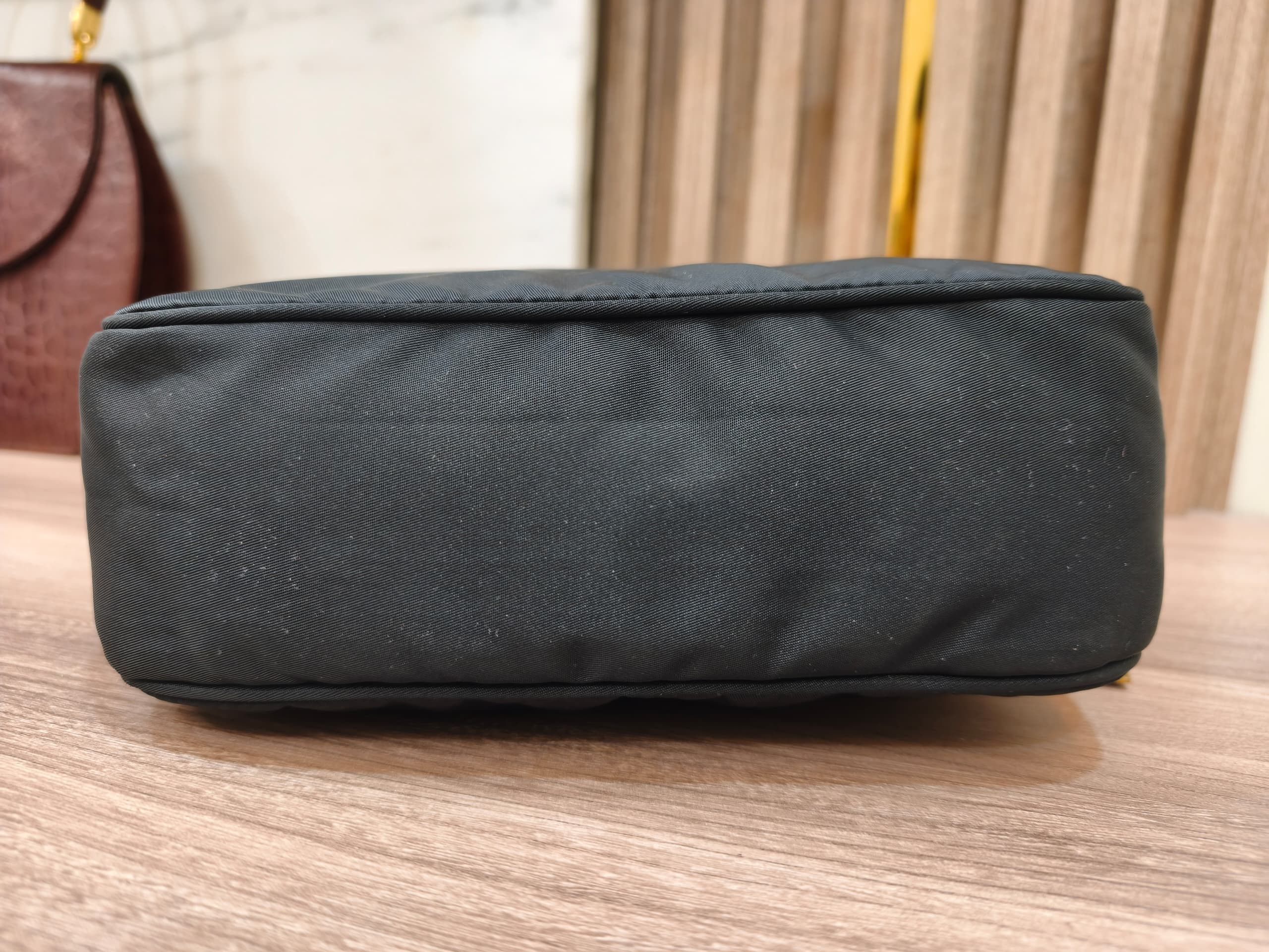 Prada Prada Black Nylon Mini Tessuto Shoulder Bag Size ONE SIZE - 7 Thumbnail