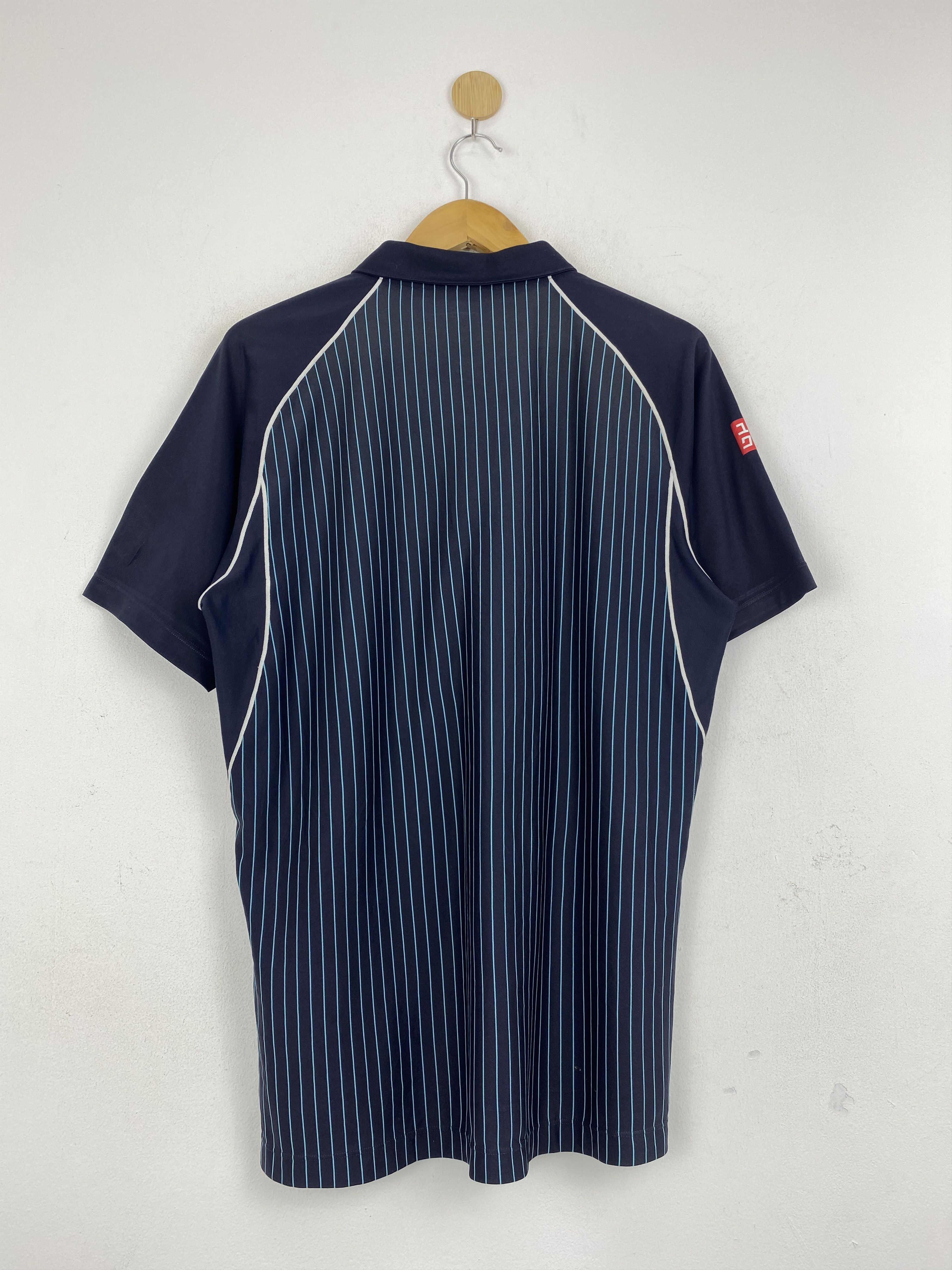 Uniqlo × Vintage Vintage Uniqlo Worker Half Zipper Striped Collar Tee TA0596 Size US L / EU 52-54 / 3 - 4 Thumbnail