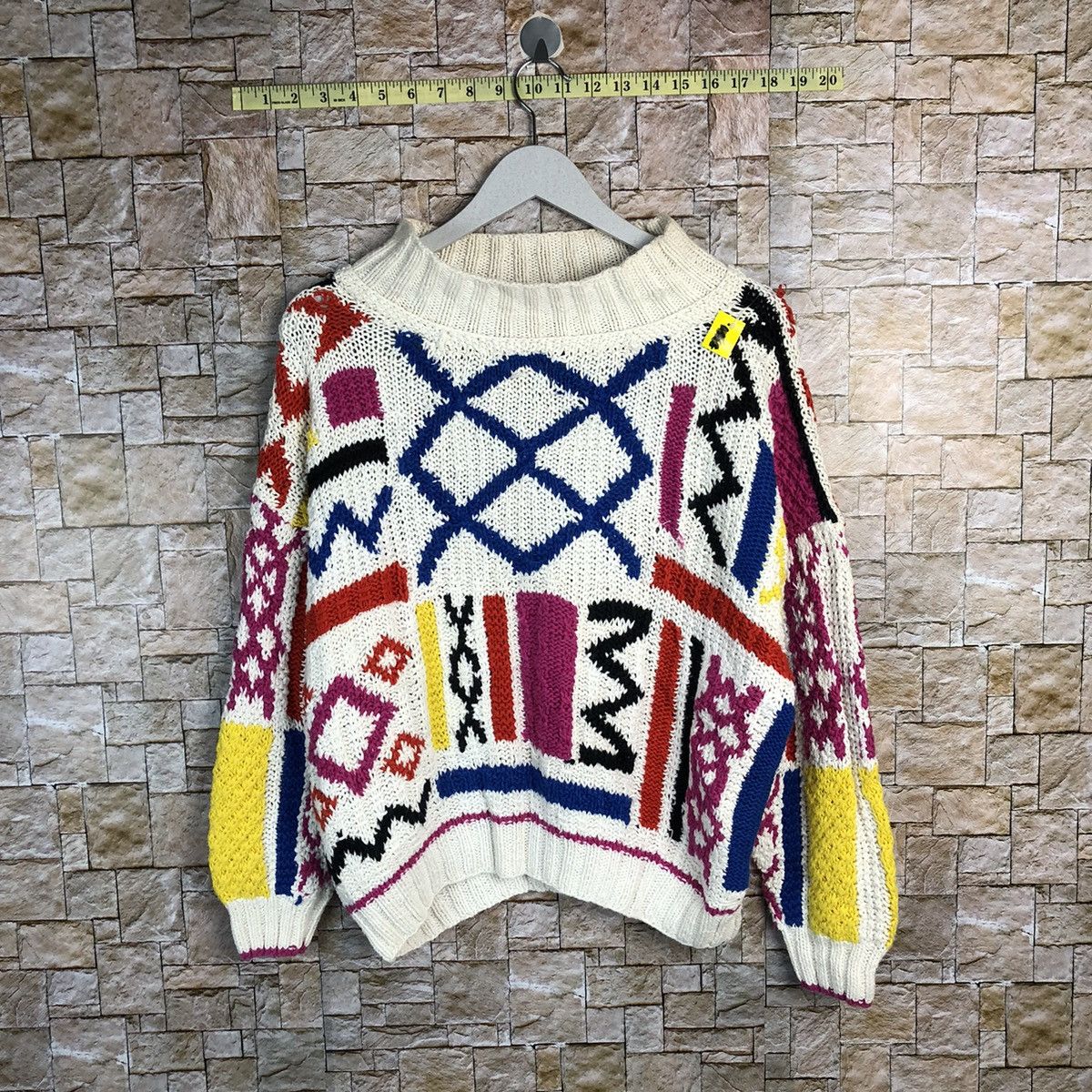 Handmade Jeniffer Reed Multicolor handmade Knitwear like coogi #A261 Size US M / EU 48-50 / 2 - 1 Thumbnail