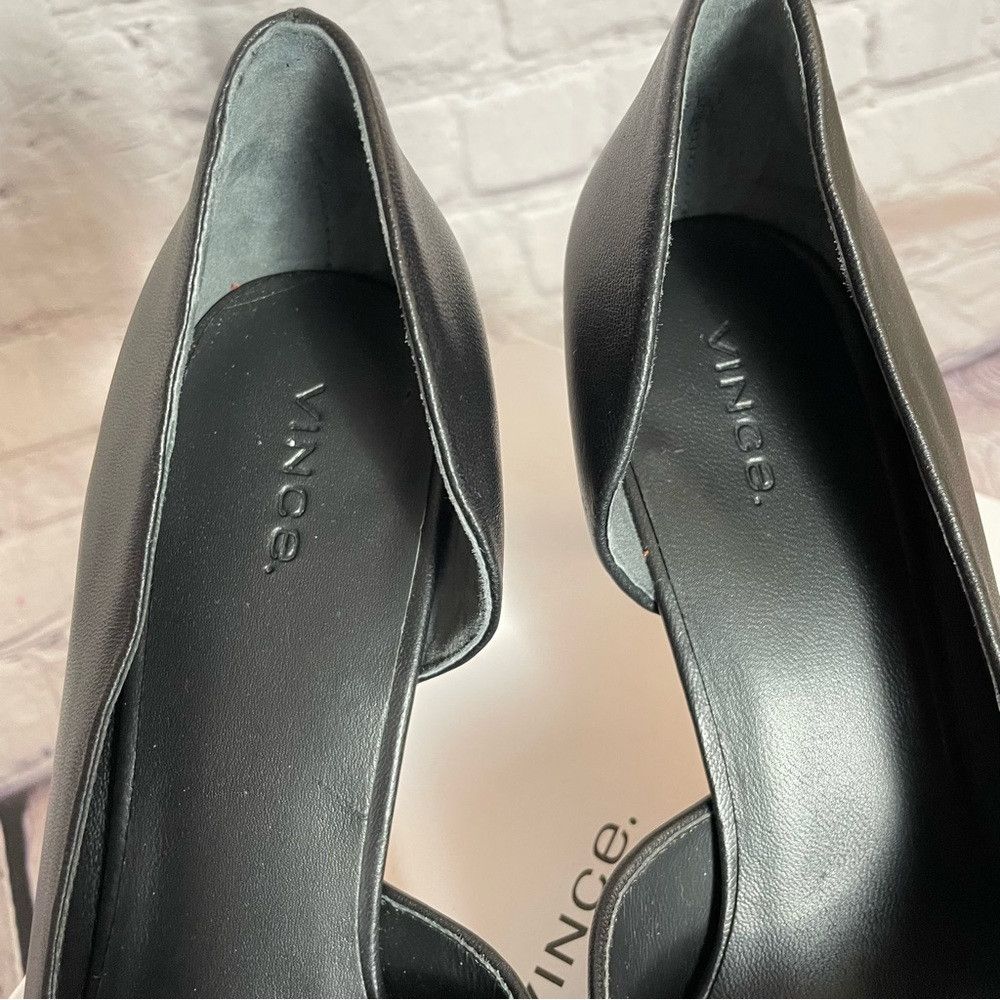 Vince New Vince Tiana Square Toe Black Leather Pump Size 8.5 Size US 8.5 / IT 38.5 - 5 Thumbnail