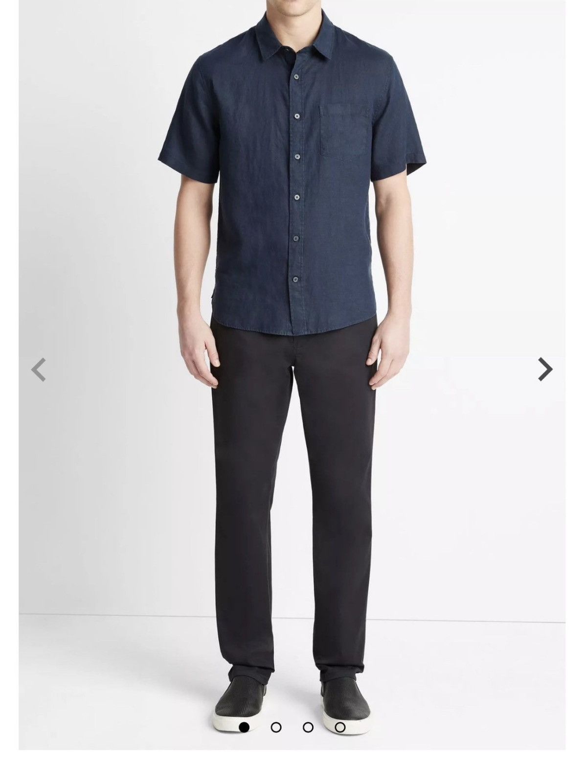 Vince Vince Short-Sleeve Shirt size M 100% linen blue lagenlook Size US M / EU 48-50 / 2 - 4 Thumbnail