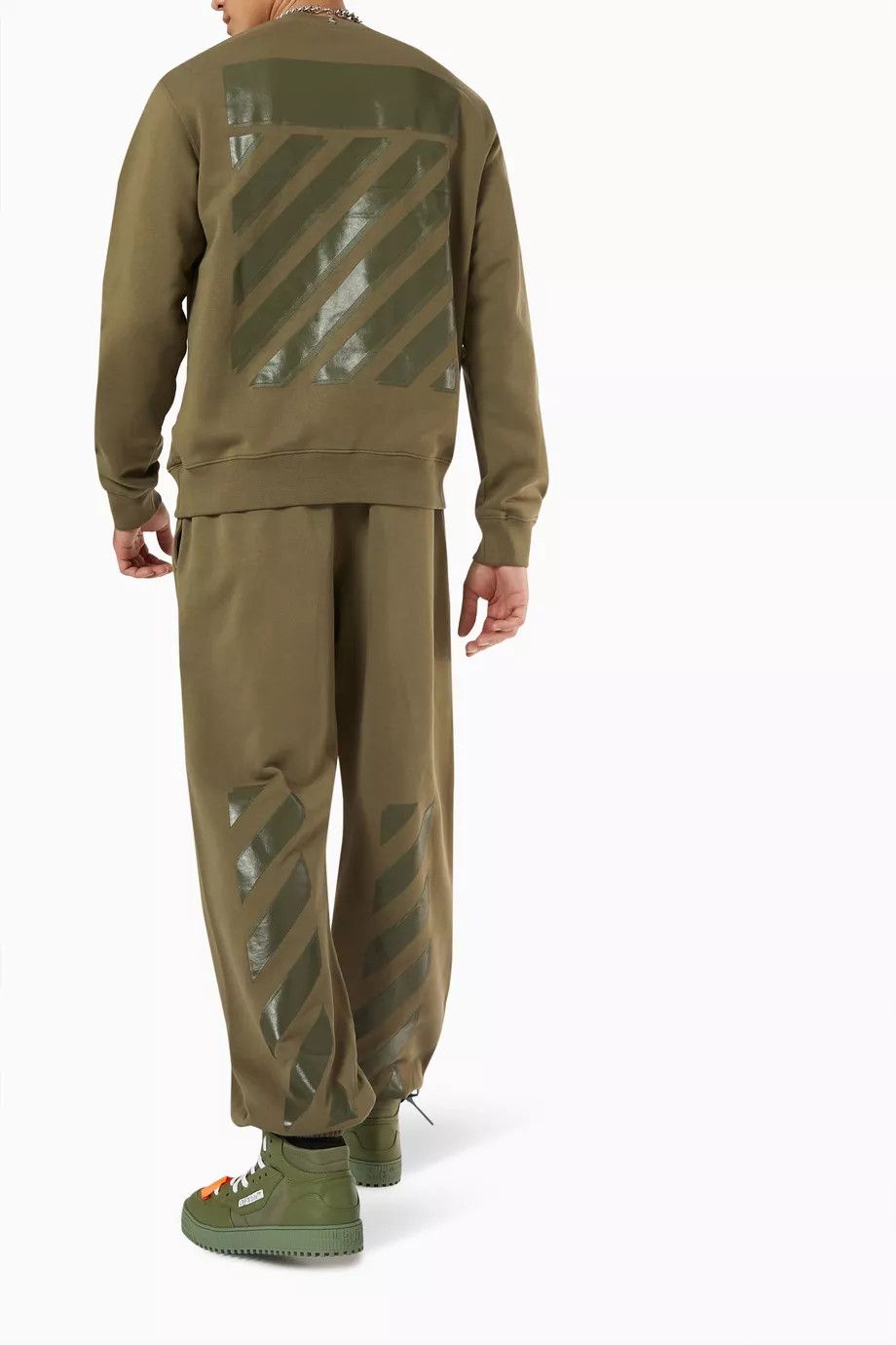 Off-White o1y0225 Logo Jogger & Sweatpant in Military Green Size US 32 / EU 48 - 4 Thumbnail