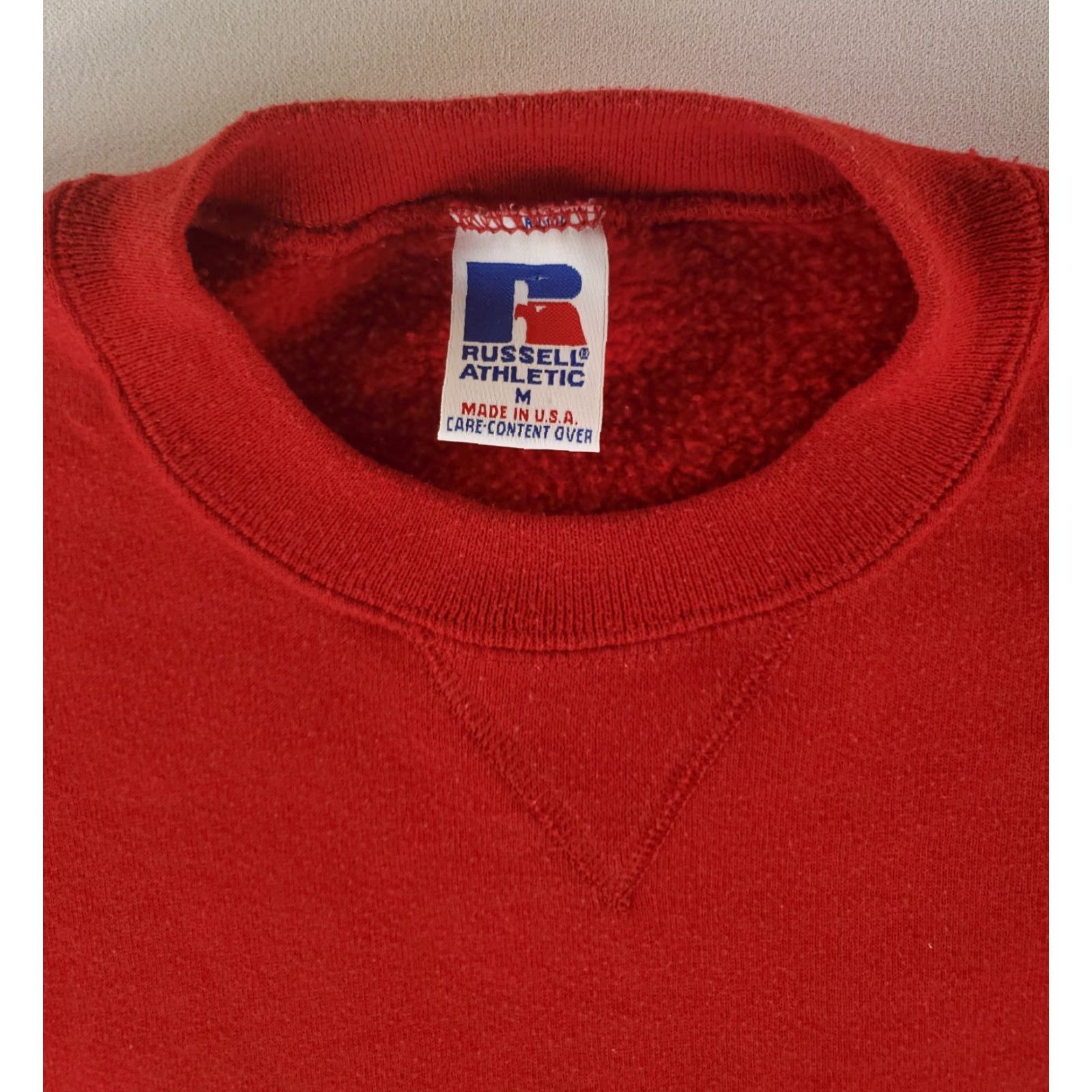 Russell Athletic VINTAGE Russell Athletic Sweatshirt Crew Neck Red Made USA Mens M 90s Size US M / EU 48-50 / 2 - 2 Thumbnail