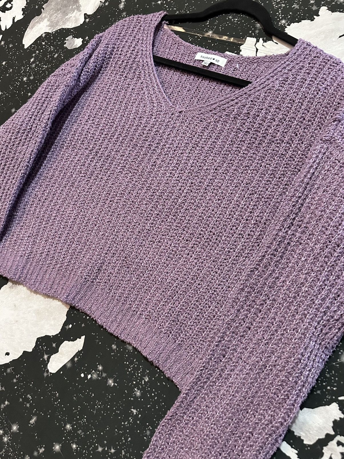 Other Hooked Up Womens Knit Crop Sweater Size L / US 10 / IT 46 - 2 Thumbnail