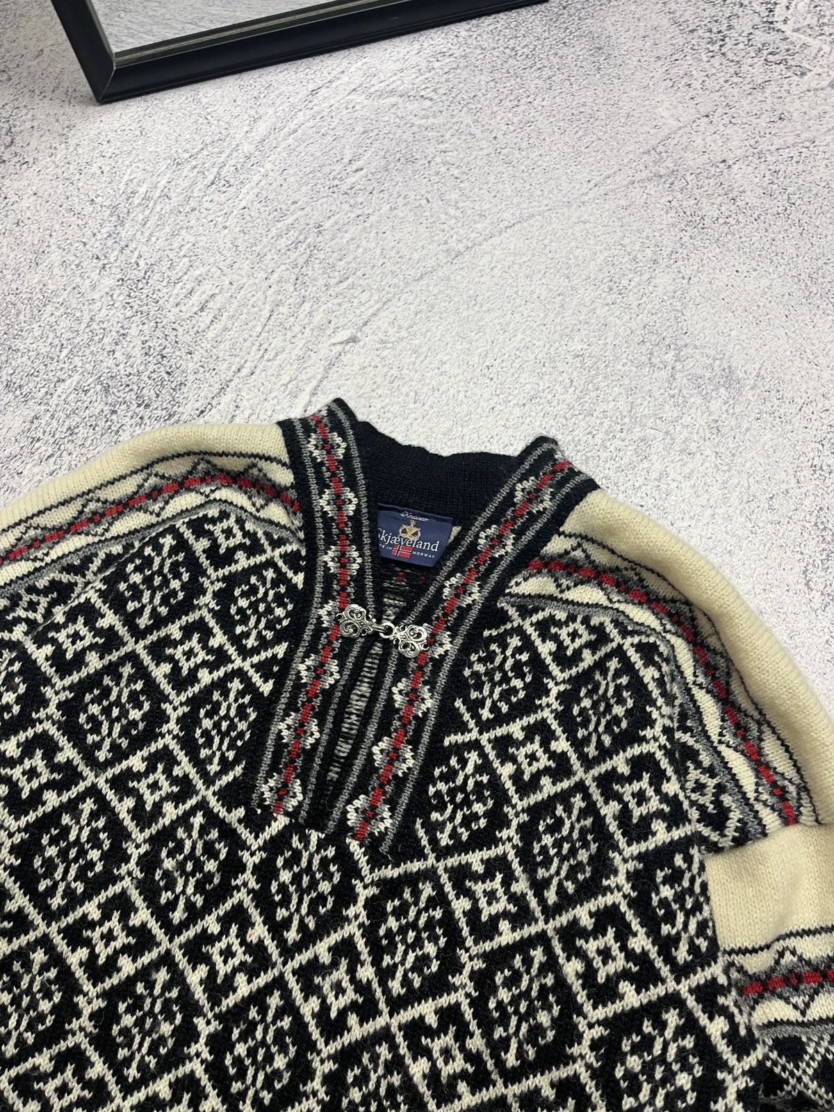Vintage Vintage Skjaeveland Norway Cardigan Wool Sweater Metal Clips Size US M / EU 48-50 / 2 - 5 Thumbnail