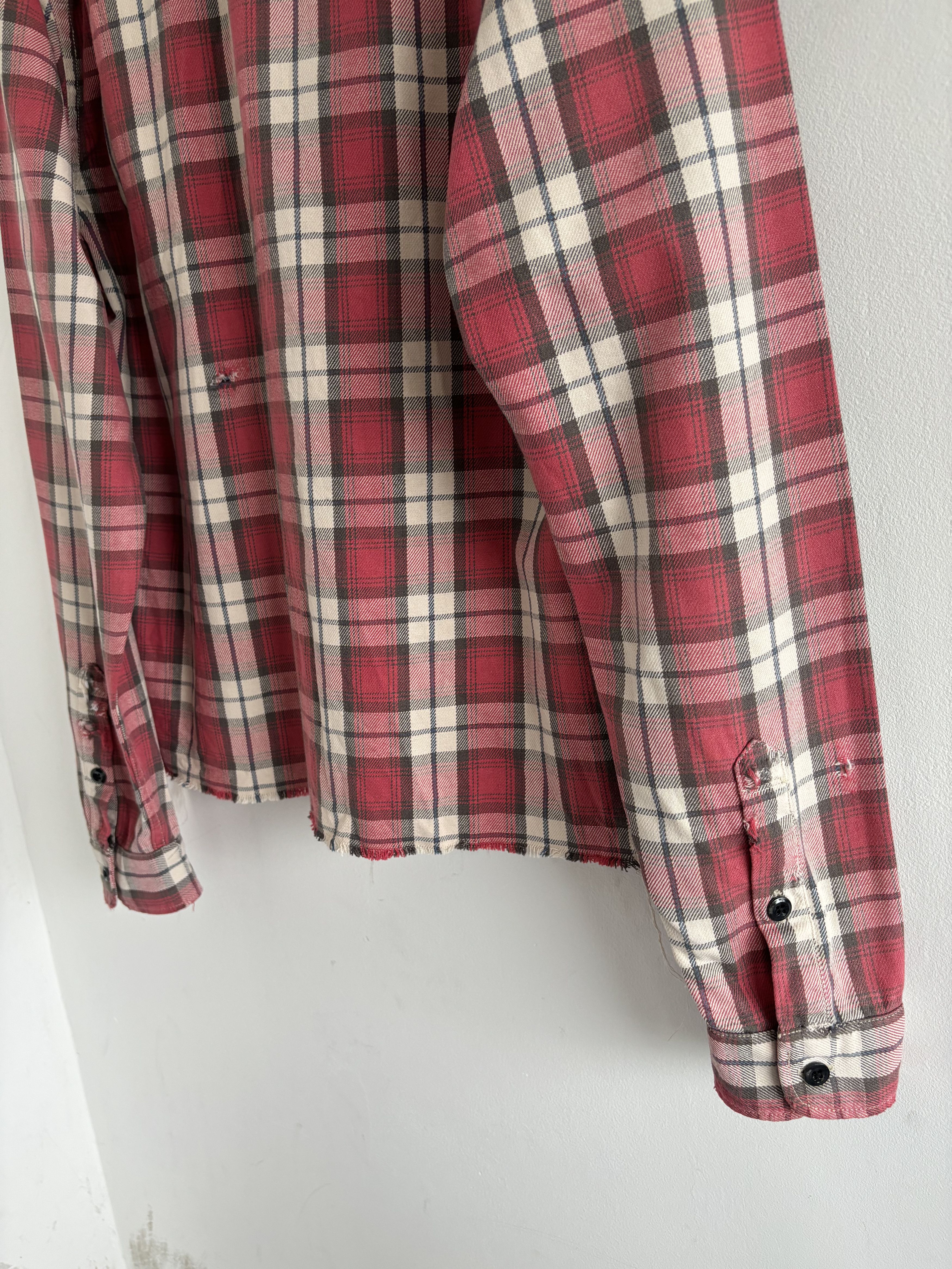 Polo Ralph Lauren Polo Ralph Lauren Checkered Distressed Red Cropped Shirt Size US M / EU 48-50 / 2 - 10 Thumbnail