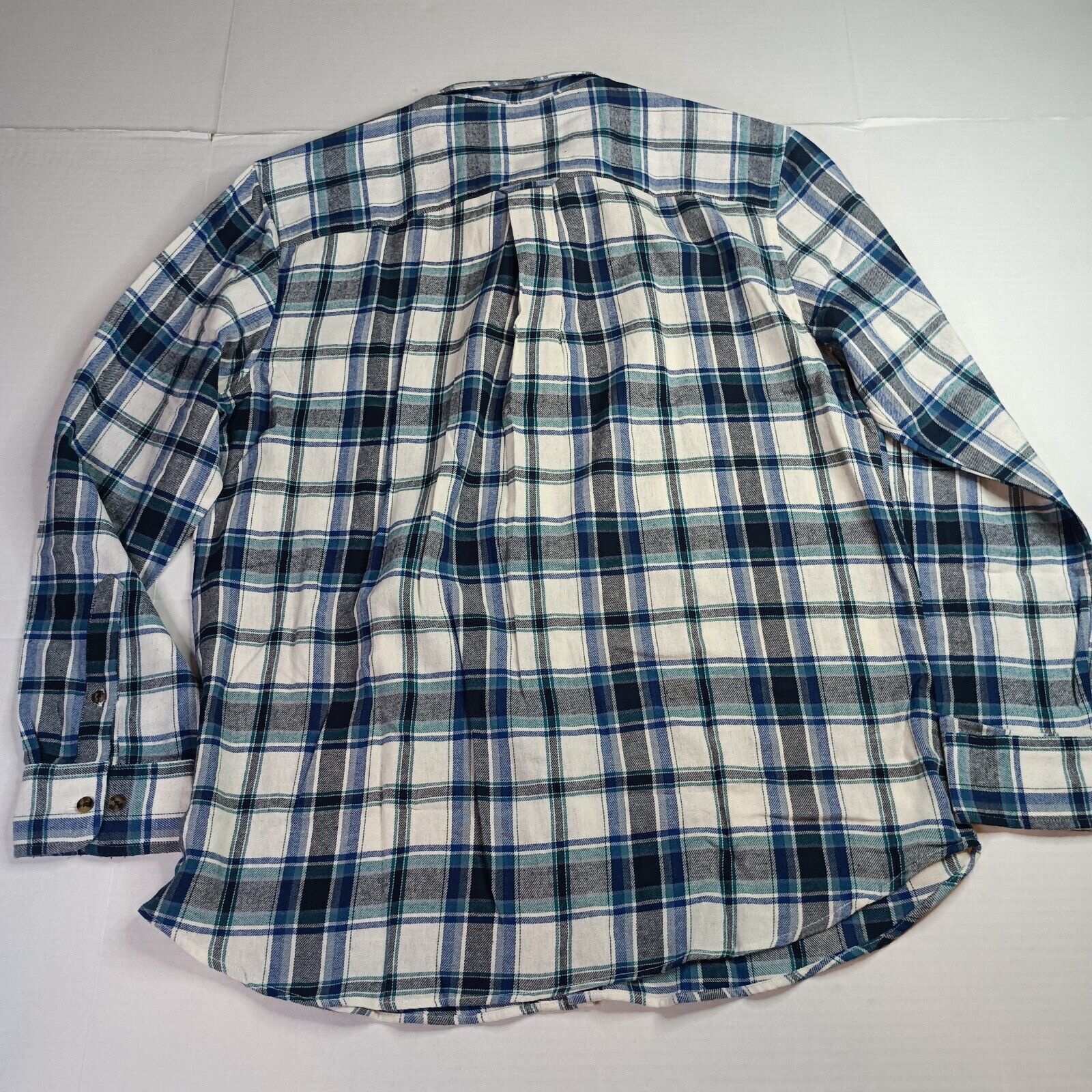 Saddlebred Saddlebred Flannel Shirt Men's L Blue Plaid Classic Fit Size US L / EU 52-54 / 3 - 8 Thumbnail