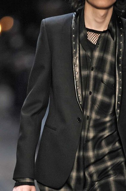 Saint Laurent Paris Saint Laurent by Hedi Slimane FW13 Studded Leather Blazer Size 48S - 3 Thumbnail