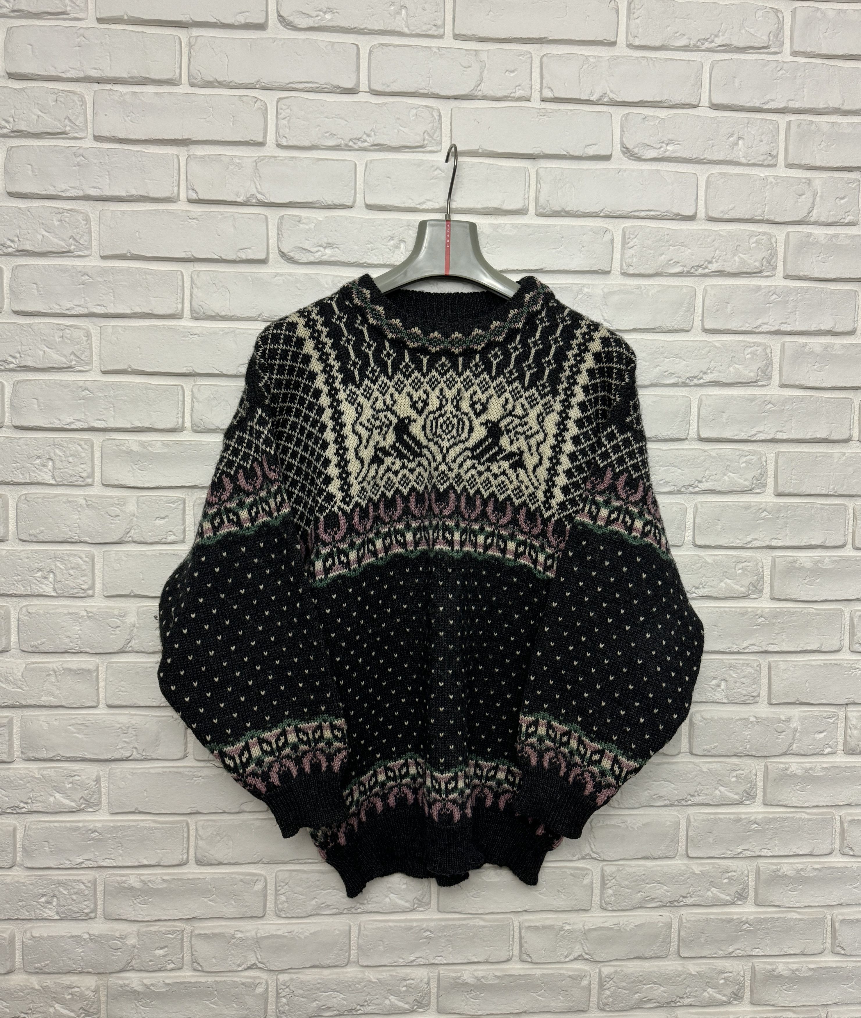 Dale of Norway Wool Sweater Deer Print Crew Neck Rozmiar L