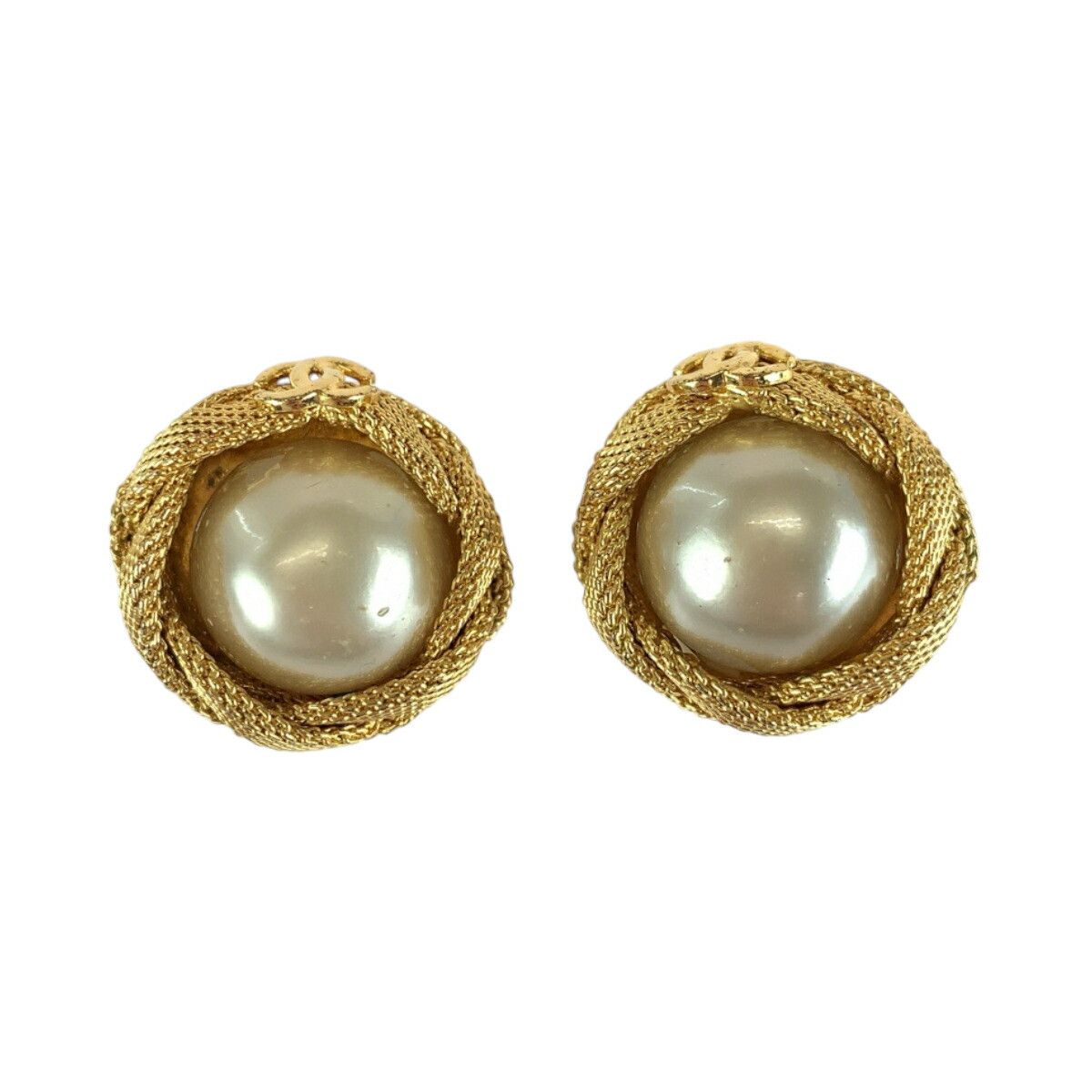 Chanel Chanel Coco Mark Pearl Earrings Metal Earrings DUTY FREE for USA