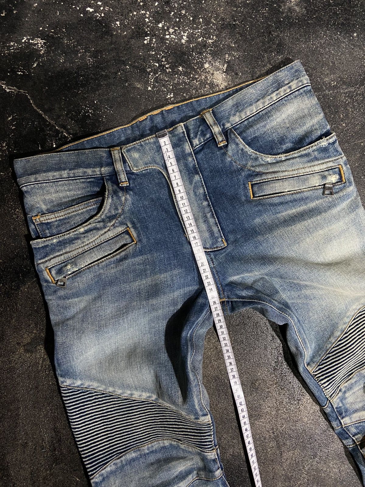 Balmain Balmain Denim Distressed Jeans moto bike Size US 31 - 19 Thumbnail