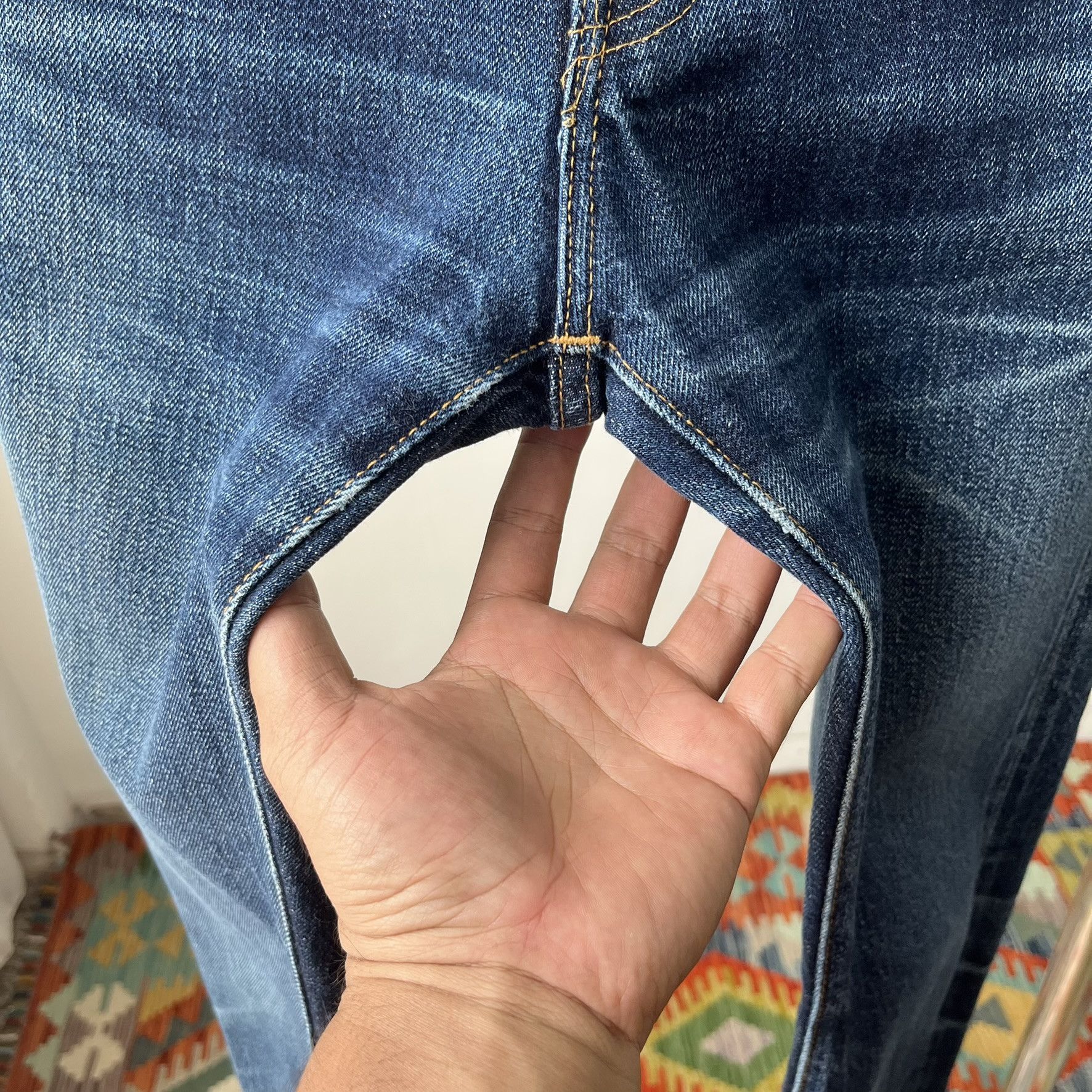 Denime Size 28x32.5 Vintage 80s Denime Big E Japan Denim Jean S1498 Size US 28 / EU 44 - 8 Thumbnail