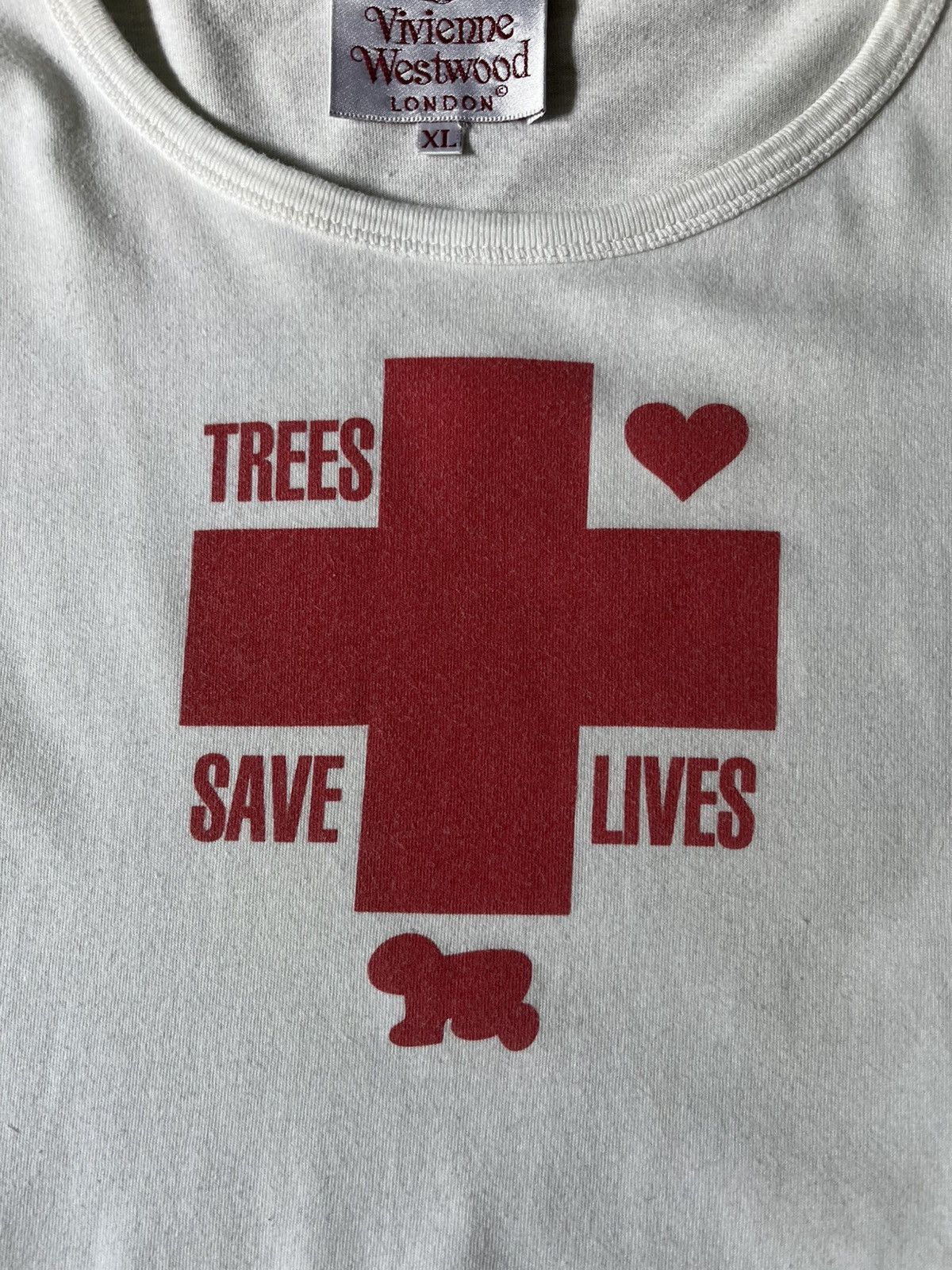 Vivienne Westwood Vintage Vivienne Westwood Trees Save Lives white T-shirt Size US XL / EU 56 / 4 - 2 Thumbnail