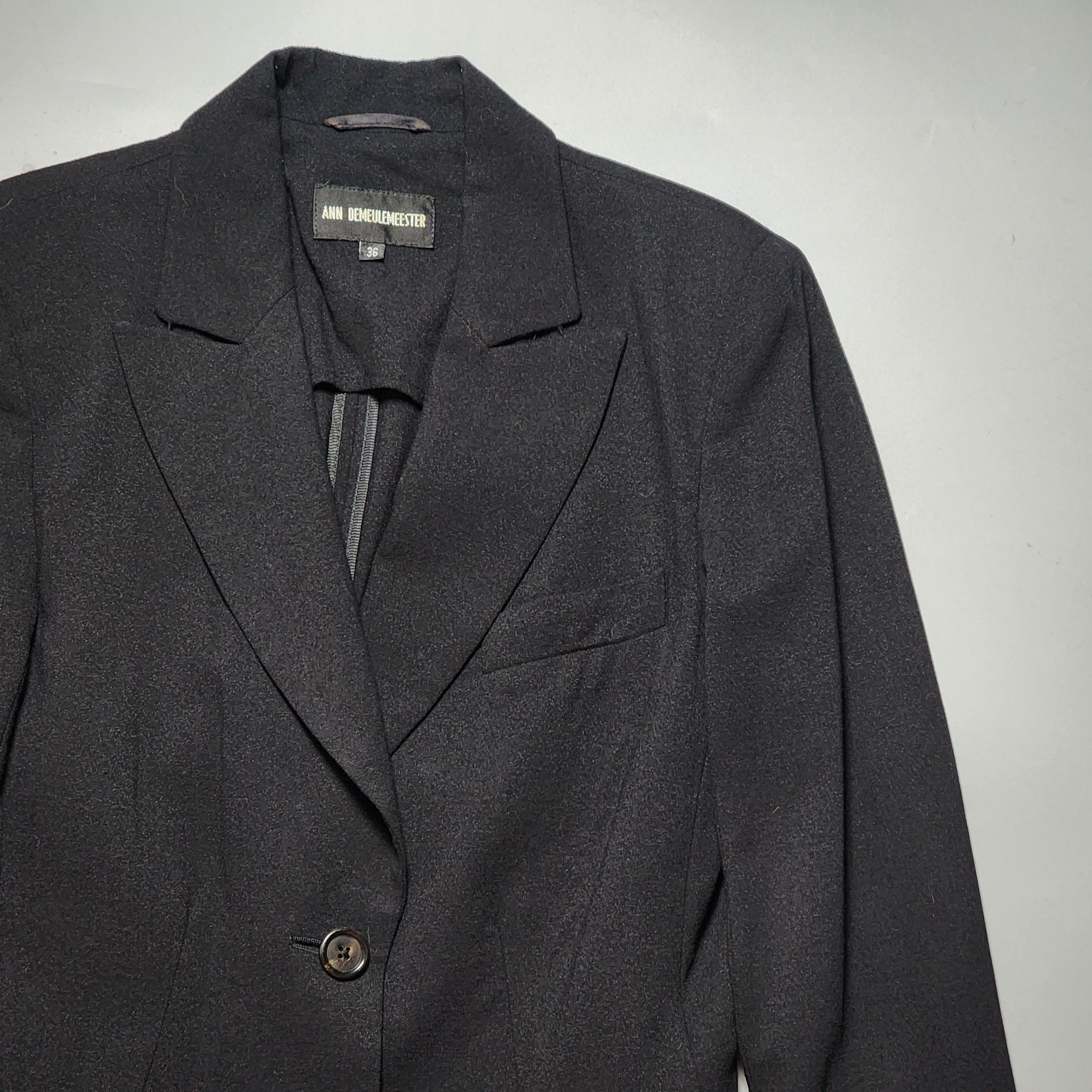Ann Demeulemeester Ann Demeulemeester - Fleece Wool Blazer Jacket Size XS / US 0-2 / IT 36-38 - 3 Thumbnail