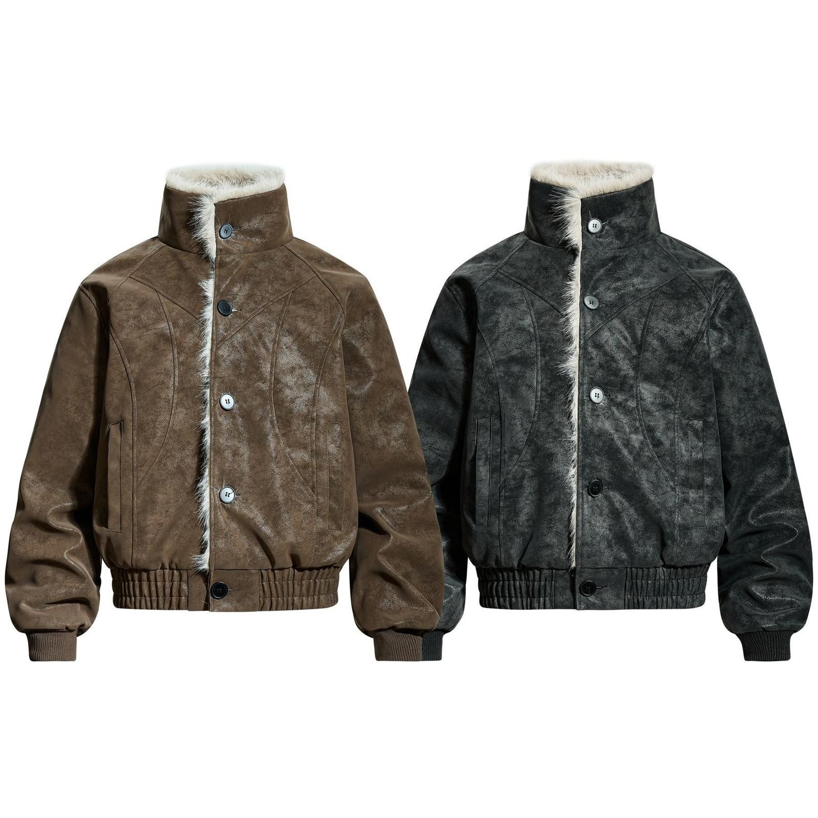 Japanese Brand Faux Fur Lined Bomber Jacket, Cozy Winter Outerwear Size US M / EU 48-50 / 2 - 5 Thumbnail