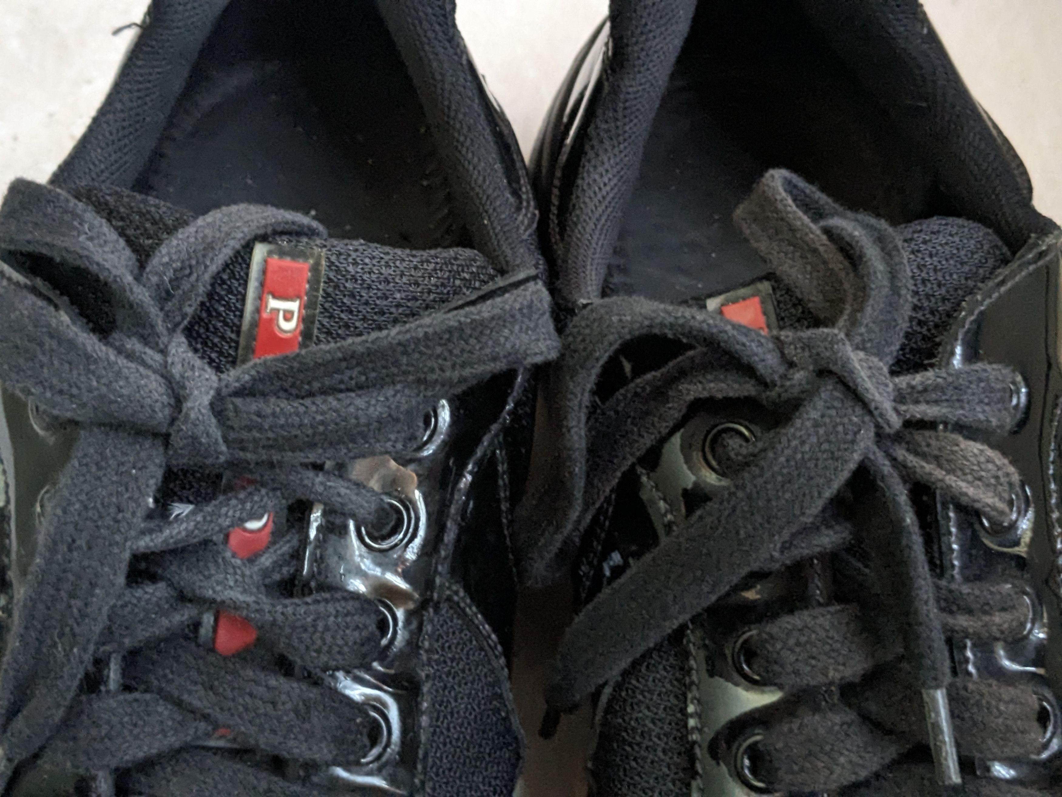 Prada Prada America's Cup Sneakers Black Patent Leather 10 Red Size US 10 / EU 43 - 5 Thumbnail