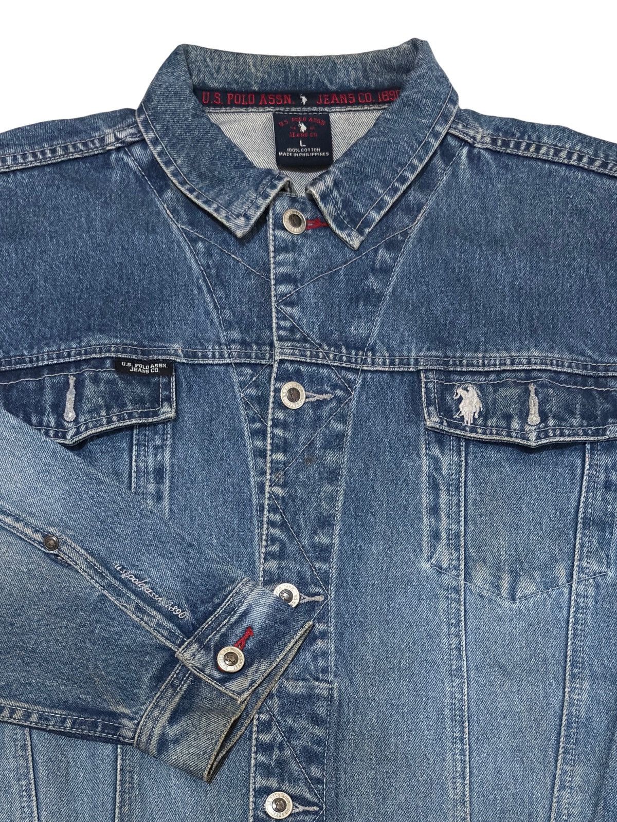 Other Blue Washed Denim Jacket Polo Jeans Size US L / EU 52-54 / 3 - 4 Thumbnail