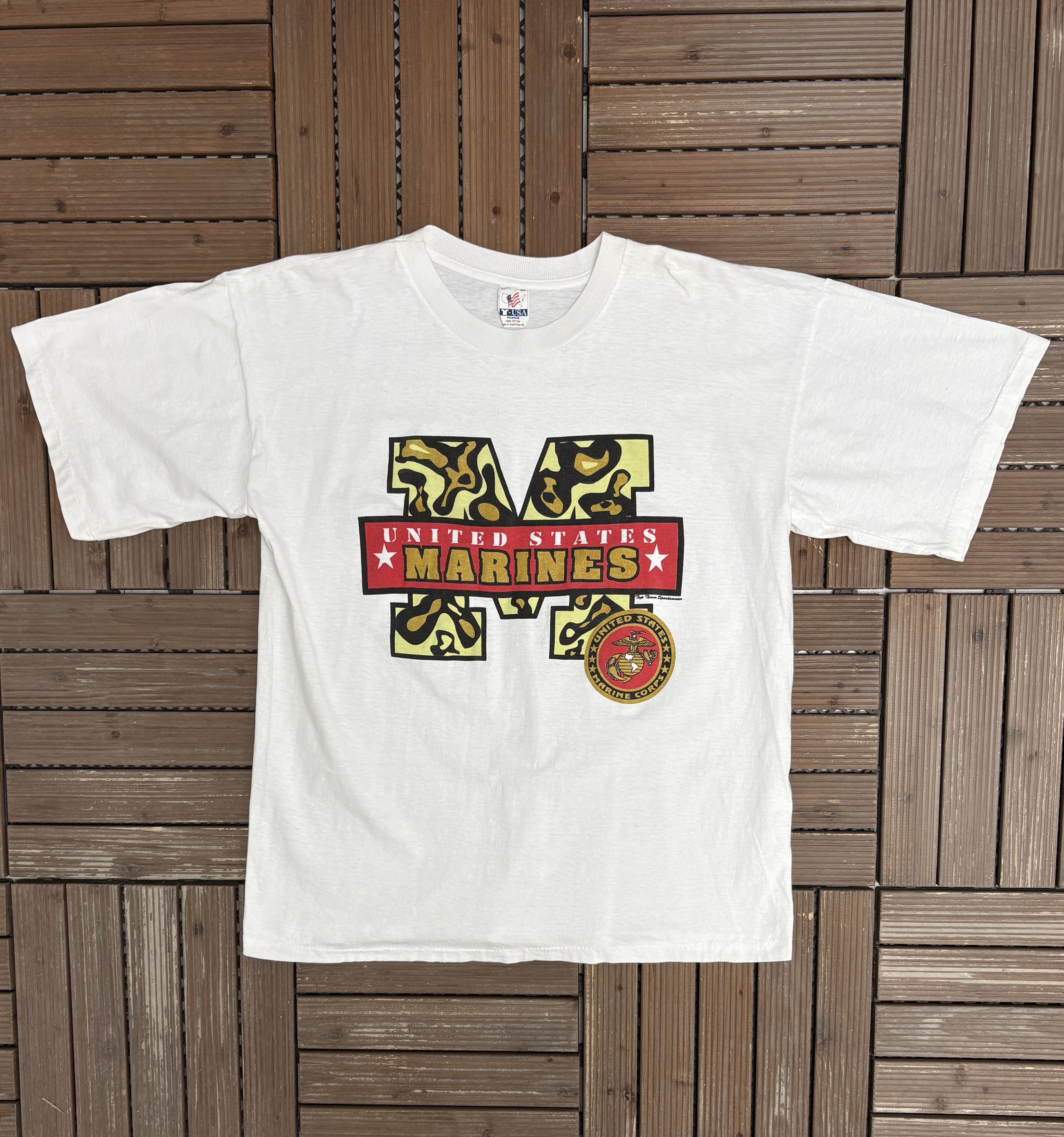 Vintage United States Marines Vintage White T-Shirt Tee Size US XL / EU 56 / 4 - 1 Thumbnail