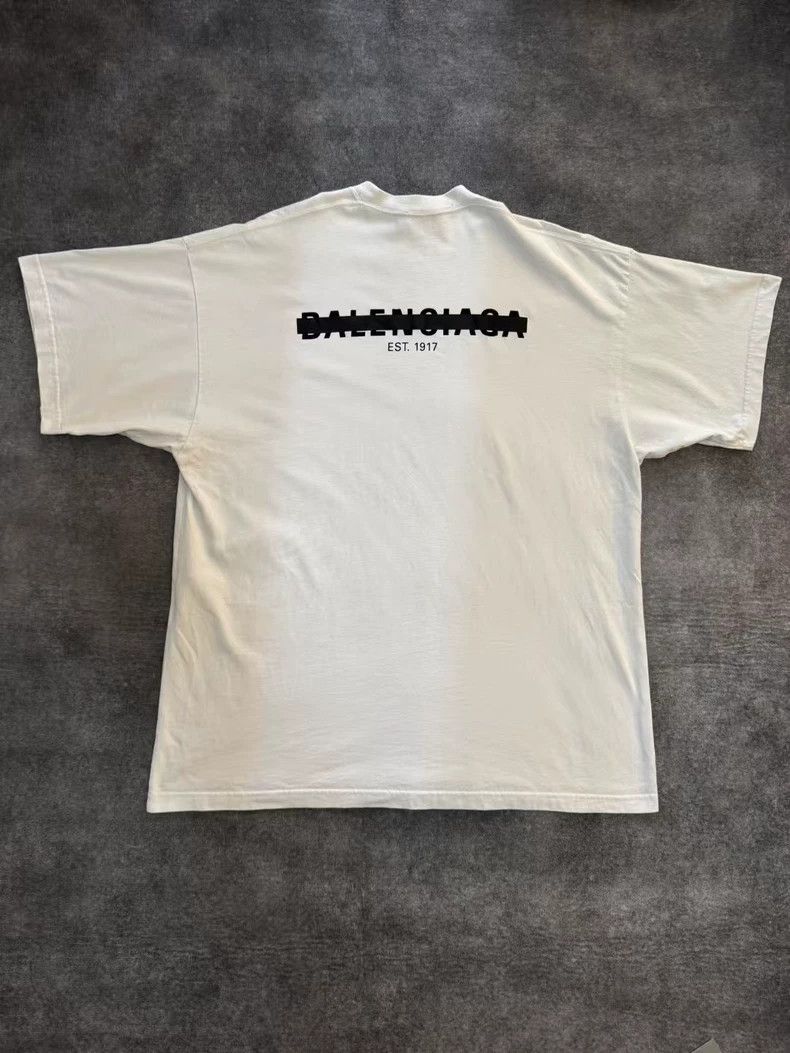 Balenciaga Balenciaga Grey tape embroidered logo short sleeves Size US M / EU 48-50 / 2 - 2 Thumbnail