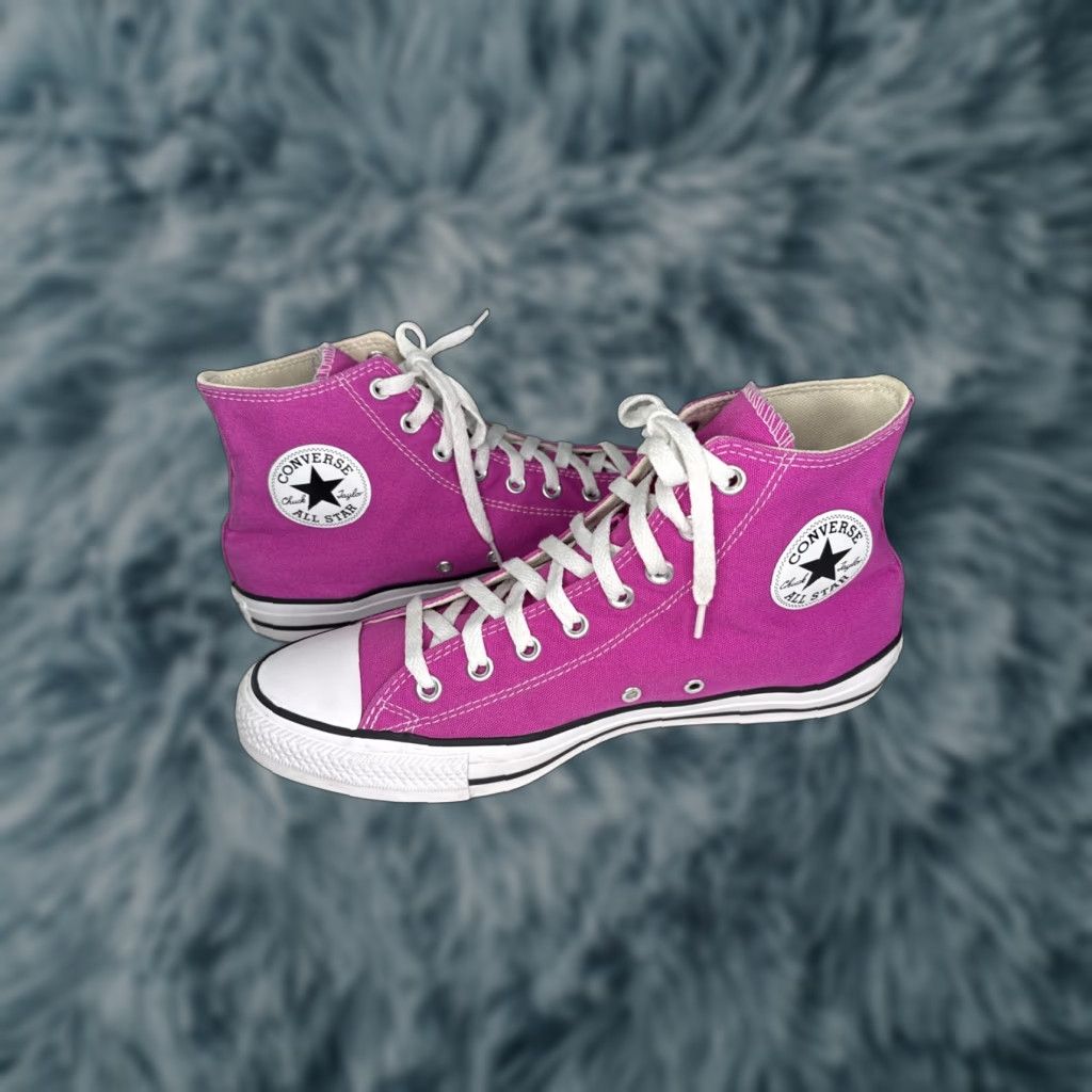 Converse VINTAGE Converse All Star Hi-Top Shoes Sneakers 9.5 Mens Pink Stars A00787F Size US M / EU 48-50 / 2 - 1 Thumbnail