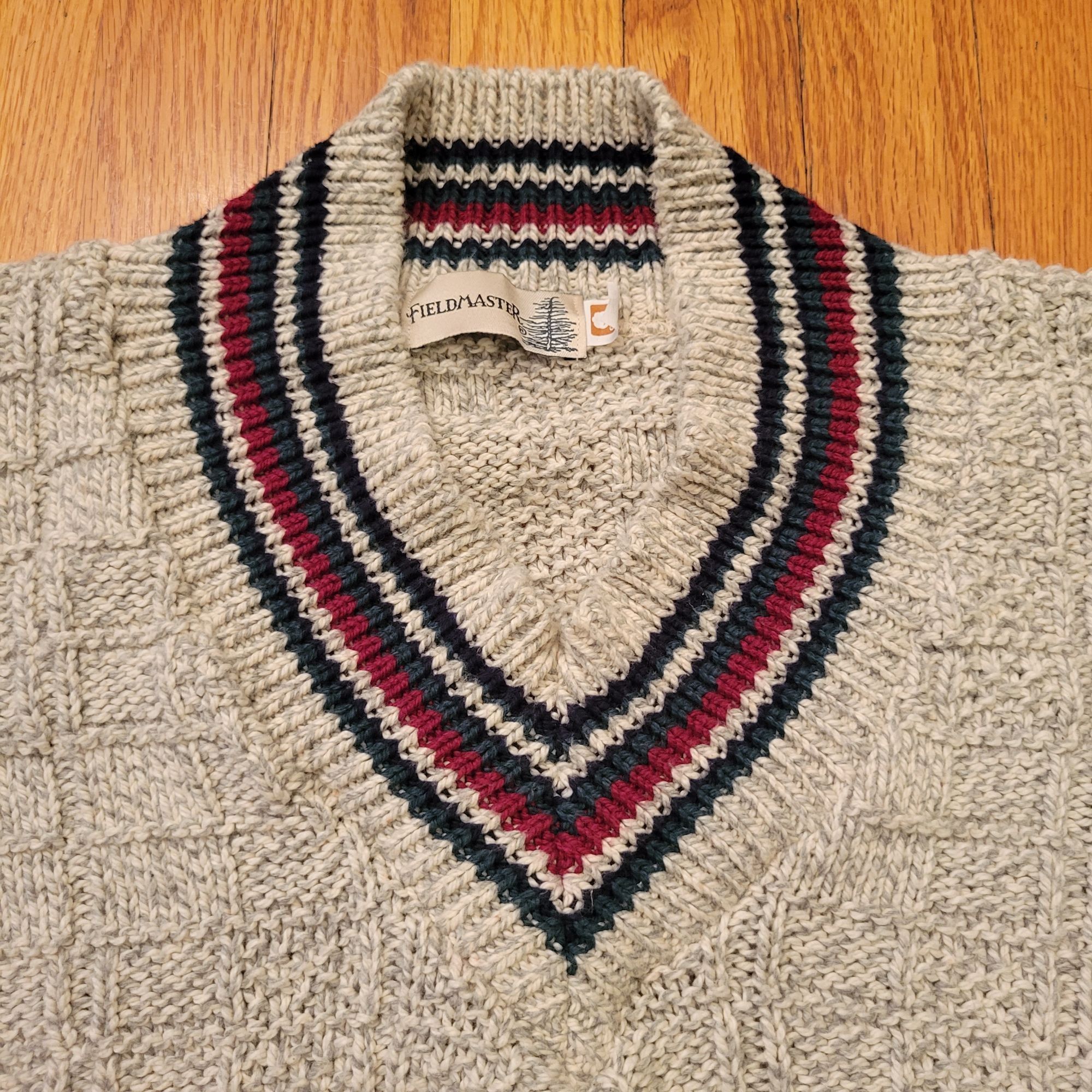 Fieldmaster Vintage Fieldmaster Sweater XL Classic Knit V Neck Gray Cott Size US XL / EU 56 / 4 - 2 Thumbnail