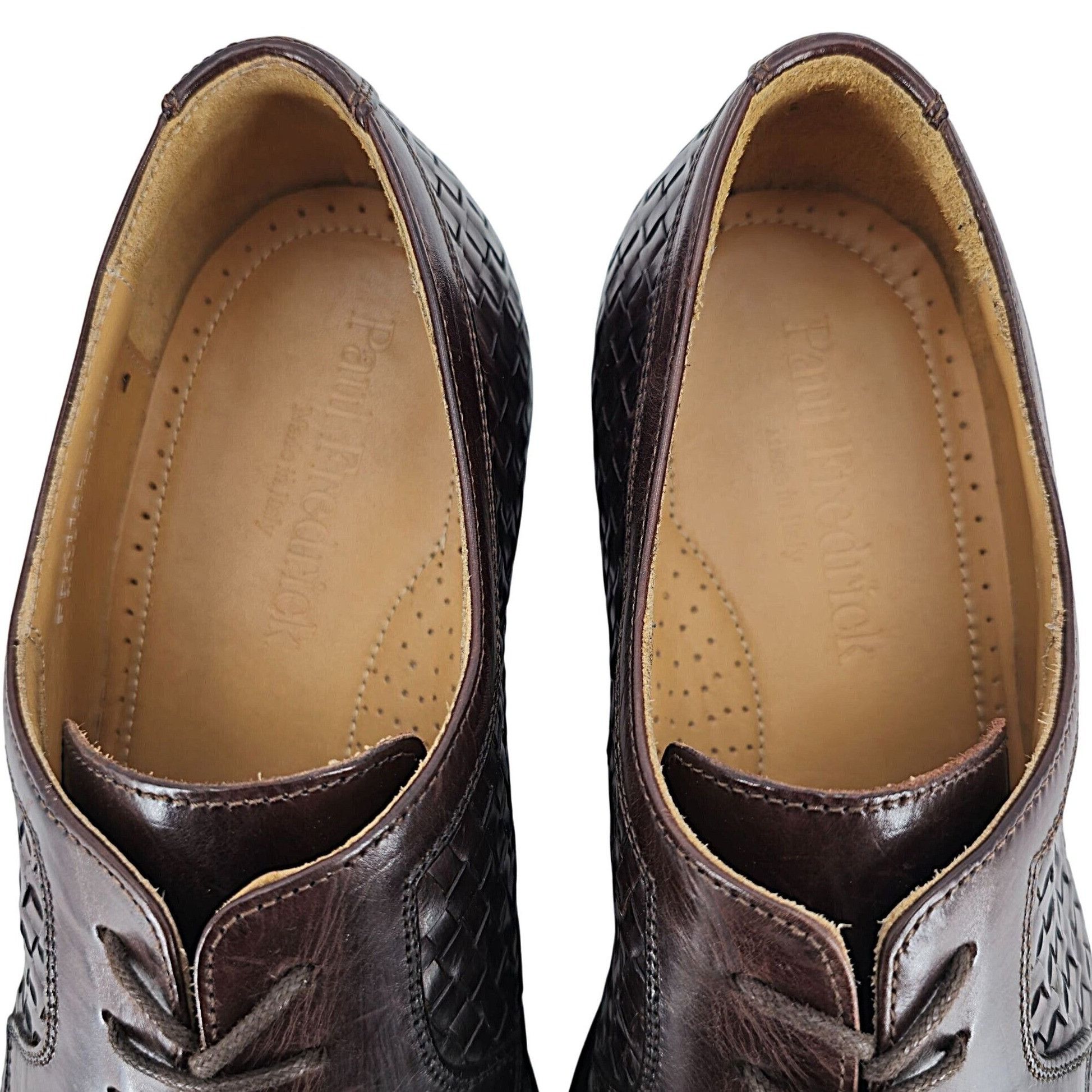 Paul Fredrick Paul Fredrick Italian Brown All Leather Woven Dress Shoes 12 Size US 12 / EU 45 - 7 Thumbnail