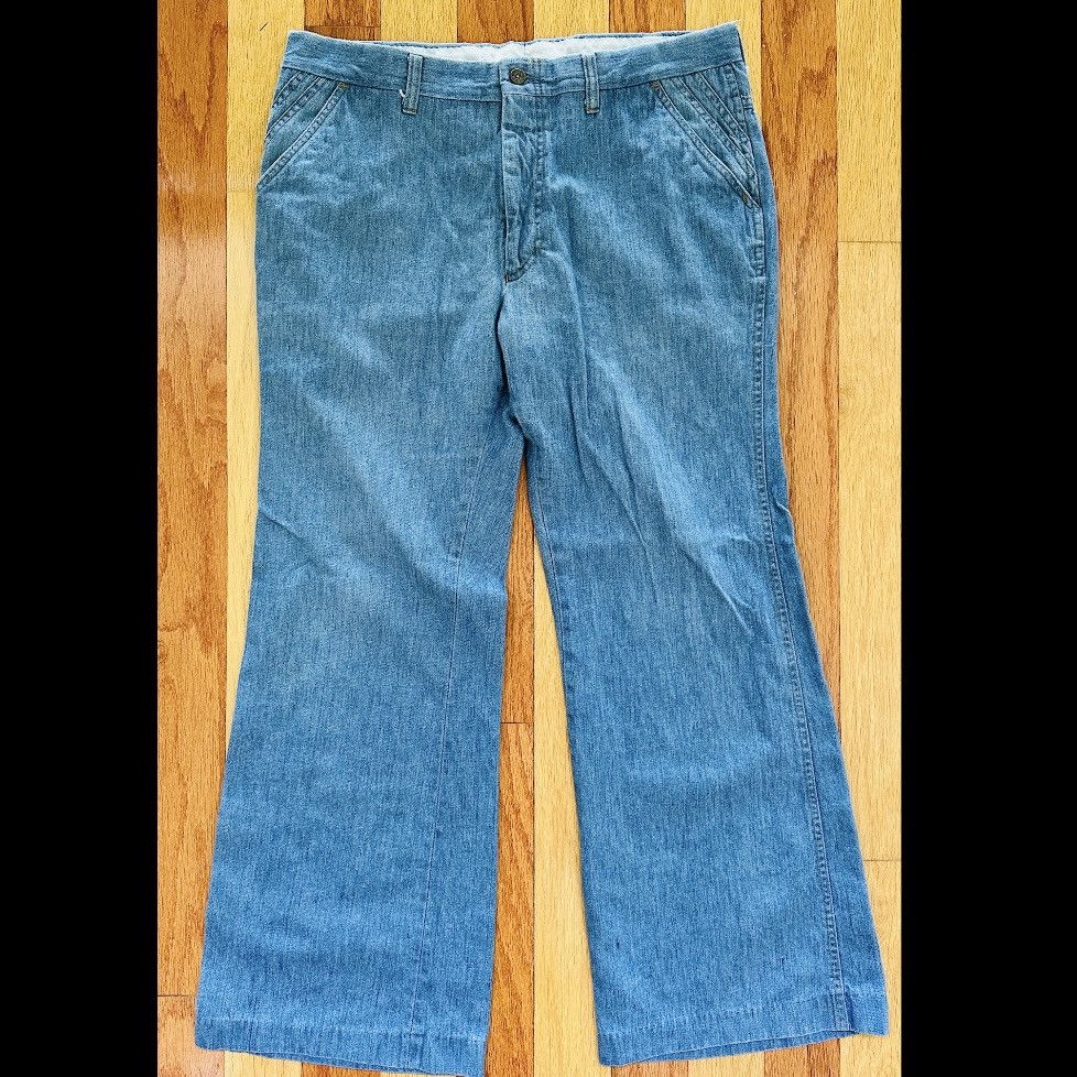 Levi's Vintage Clothing VINTAGE 1970s LEVI'S PANATELA DENIM JEANS WIDE FLARE 38/30 Size US 38 / EU 54 - 2 Thumbnail